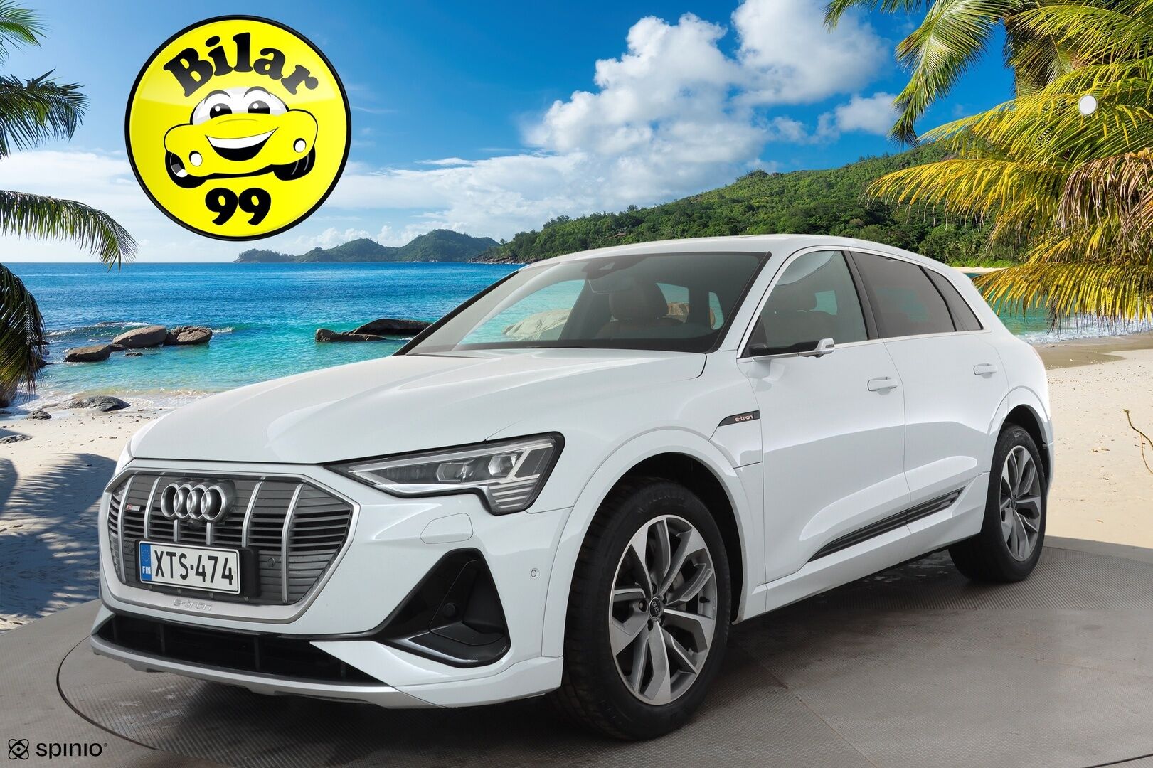 AUDI E-TRON 2023 S Line 55 quattro * ACC / Bang&Olufsen / Koukku / Panoraama / HUD / Ruskeat Nahat / Ilma-Alusta / P-Kamera ** - Akku kuntotarkastettu / Kahdet renkaat aluvanteilla / Merkkihuollettu / Supervarusteet! - HULLUT AVAJAISHULINAT KORKOTARJOUS 3,29 %