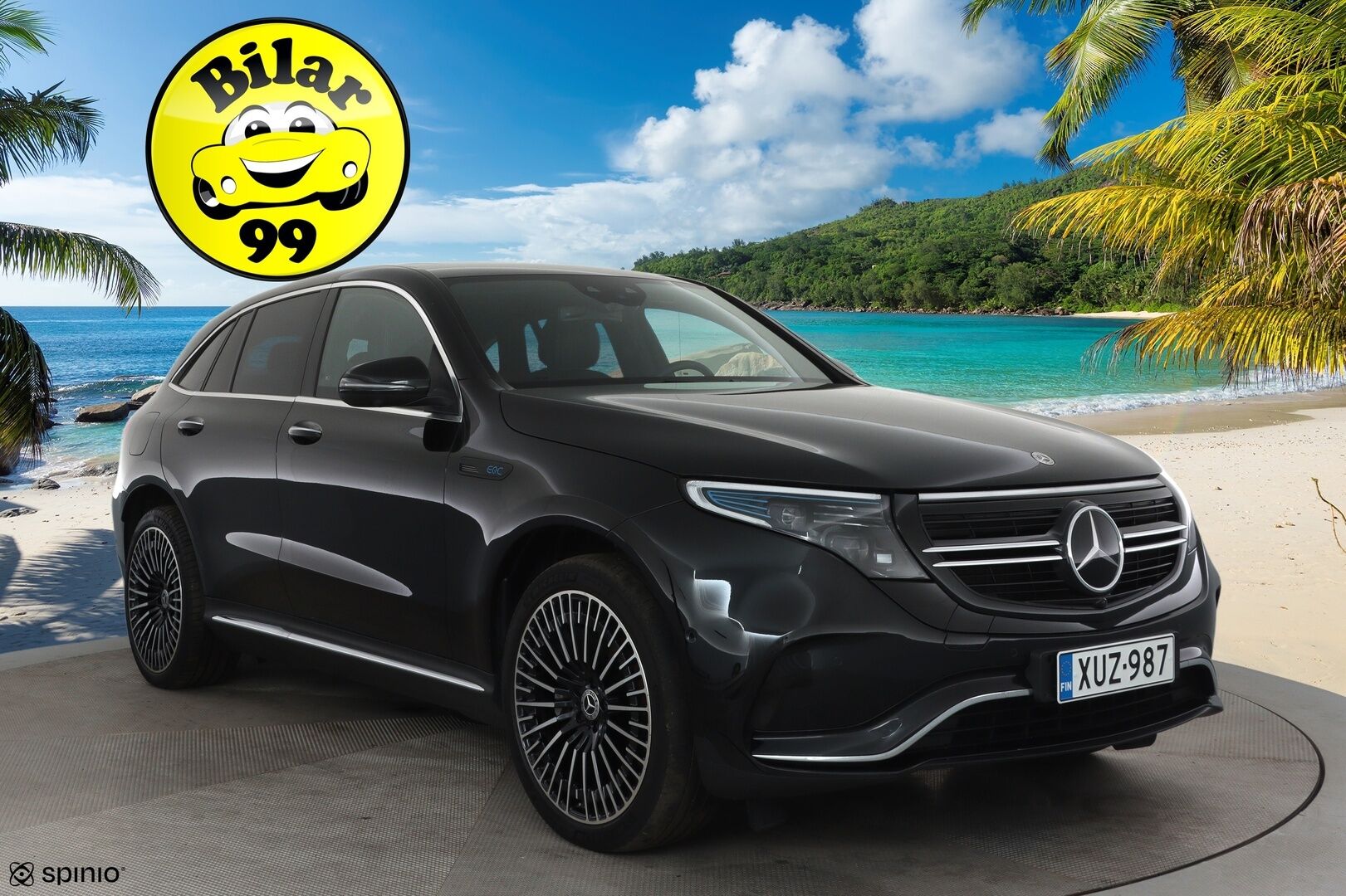 MERCEDES-BENZ EQC 2022 400 4Matic AMG Exclusive **Widescreen / HUD / ILS-LED / Distronic / 360° / Lasikattoluukku / Ilmastoidut Sporttinahat** - 3,99 % KORKOTARJOUS TÄHÄN AUTOON - 2x Latauskaapelit / Kahdet Renkaat / **HYVILLÄ KAMOILLA**