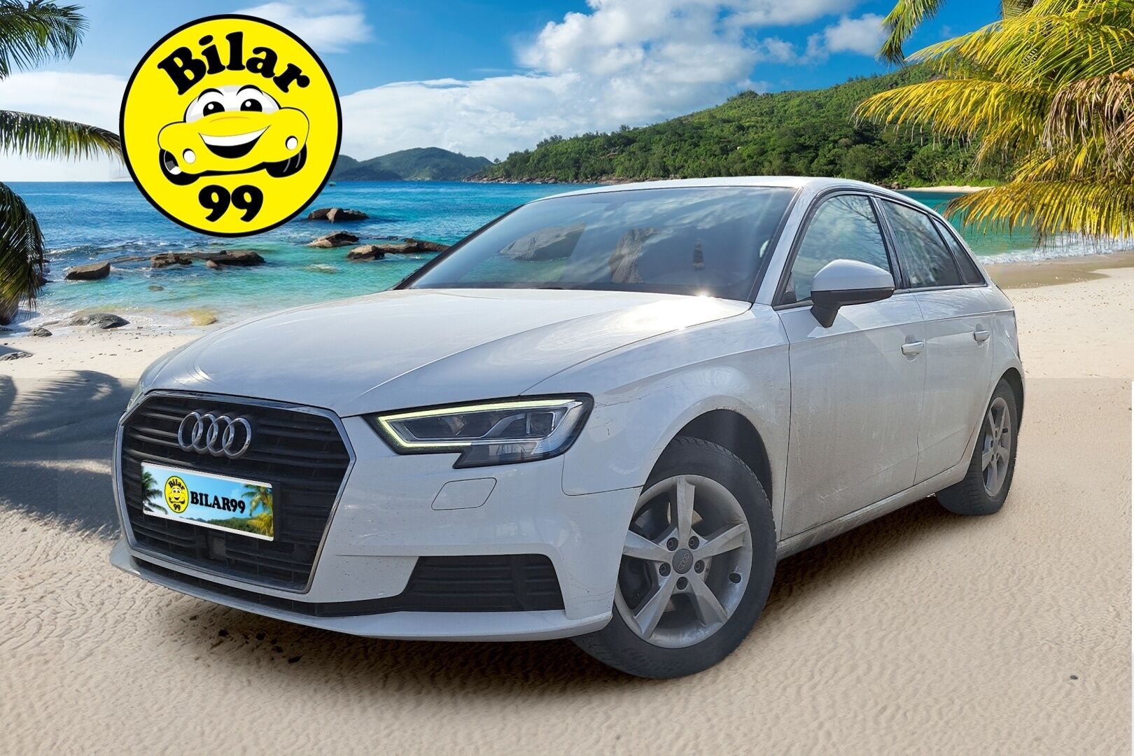 Audi A3 2019 Sportback Pro Business 35 TFSI 110 kW *Suomi-auto / ACC / Keyless Go / Nahkasisusta / Lohkolämmitin / Tutkat takana * - Juuri huollettu 20.3.2026 154tkm kohdalla! / 2x renkaat vanteilla / Bluetooth 