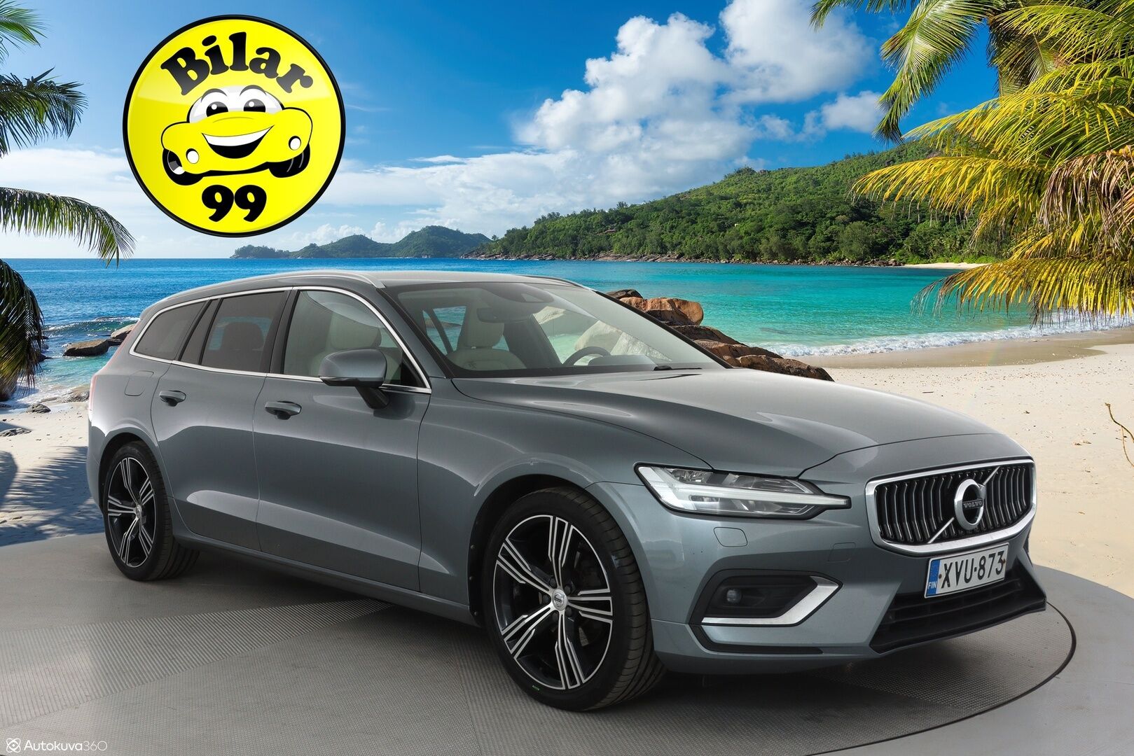 Volvo V60 2019 D4 Inscription aut **H&K / HUD / Pa-lämmitin / Adapt. vakkari / Koukku / Muistipenkit / Keyless / P.kamera** - Full LED / Vaalea nahkasisusta / Apple&Android / Navi