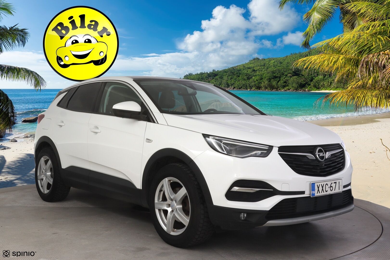 Opel Grandland X 2019 Innovation Plus 130 Turbo A - | Suomi-Auto | Vetokoukku | Etu- ja taka kamera | Kuolleenkulmanvaroitin | Lasikatto | Keyless | Lämmitettävä ohjauspyörä | Takapenkkien lämmitys  Navi | 
