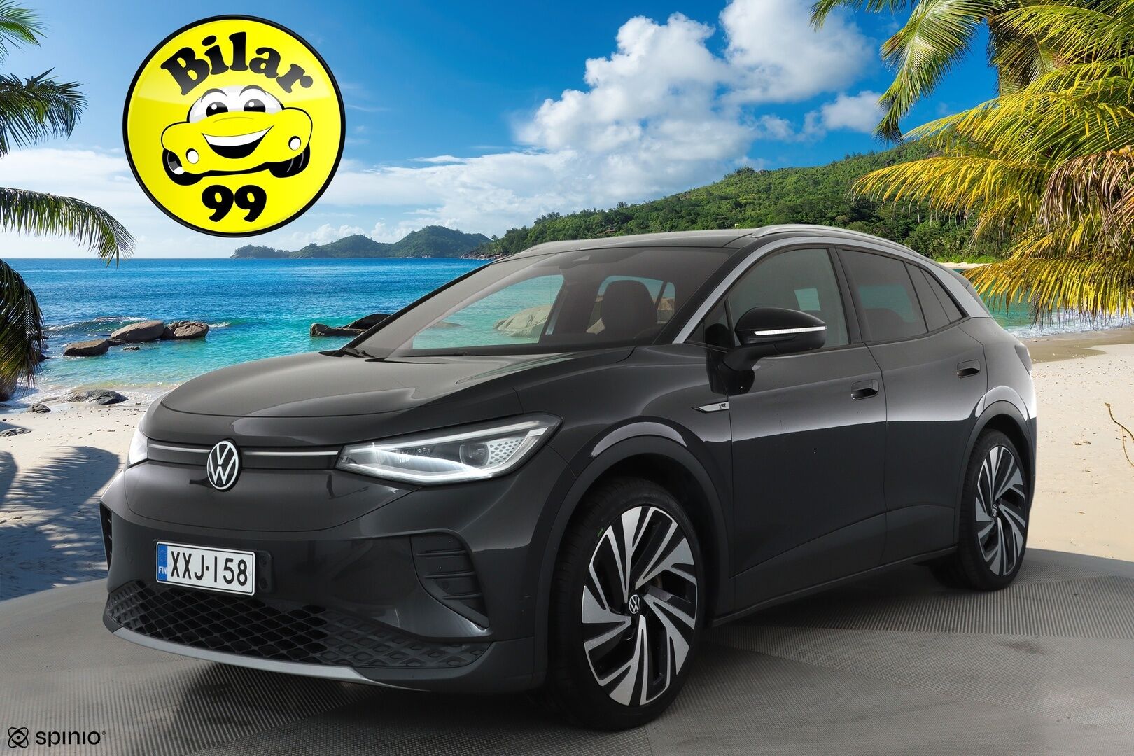 Volkswagen ID.4 2021 Pro Performance 1ST Max 150 kW, akku 77 kWh **Adapt.vakkari / HUD / Muistipenkit / Lasikatto / Matrix LED** - 1.Om Suomi-auto / Kahdet renkaat aluvanteilla / Koukku / Hierovat etuistuimet / Ratinlämmitin / Tuulilasin lämmitin / Nahka-Alcantara 