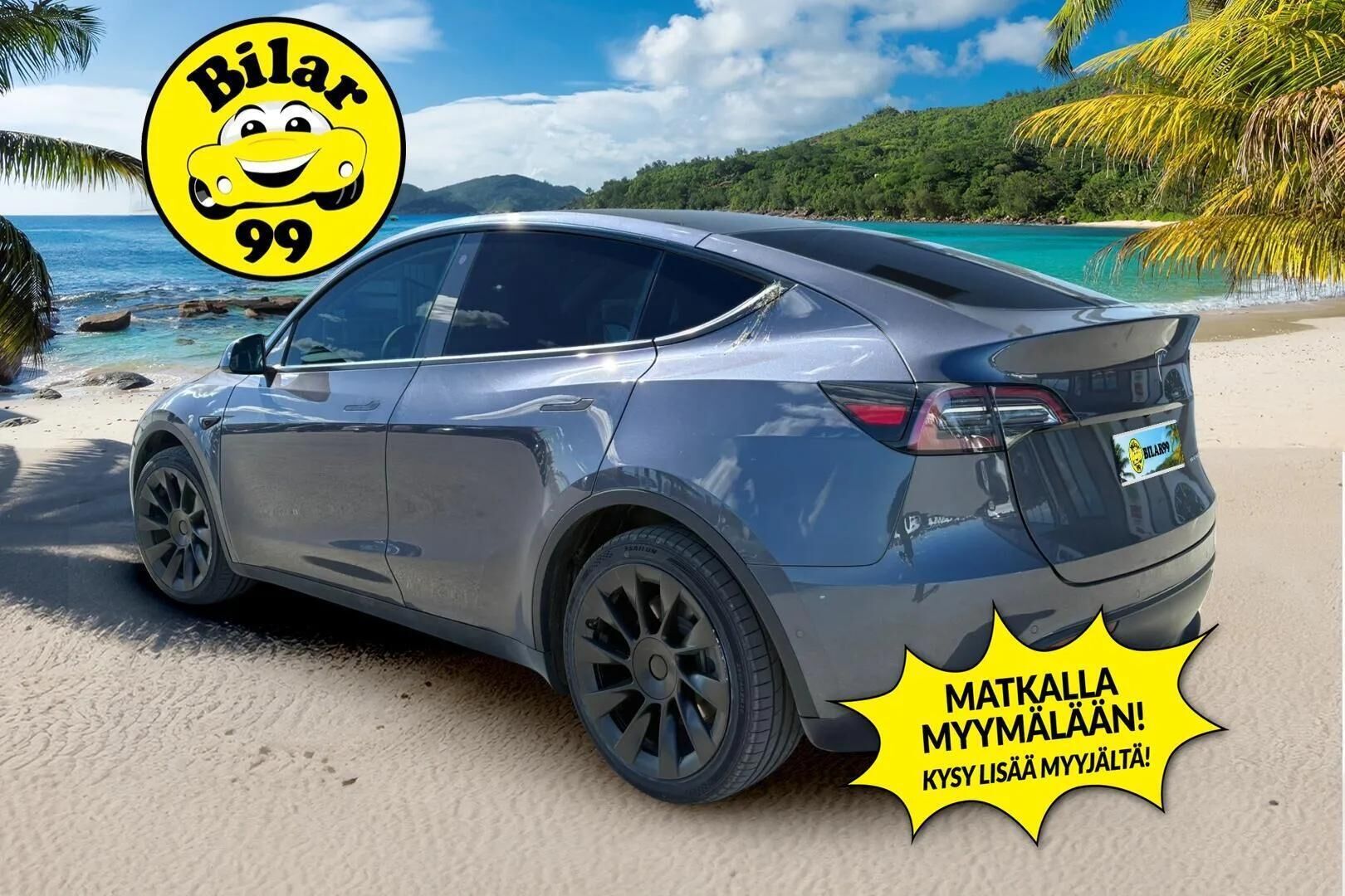 TESLA MODEL Y 2022 Long Range * Vetokoukku / Lämpöpumppu / Lasikatto / Matrix-LED / Adapt.Vakkari / P.Kamera / Muistipenkki / Navi / Keyless* - Akku kuntotarkastettu / Kahdet renkaat / 20´ Induction / Upea väri 