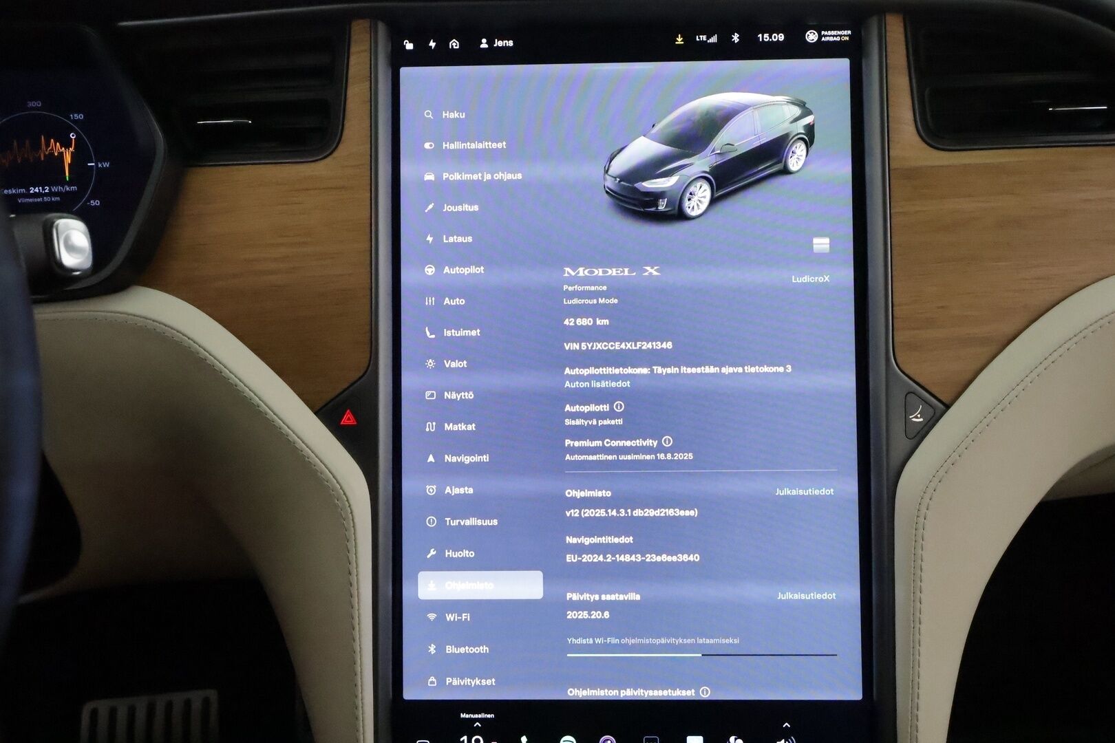 TESLA MODEL X 2020 Performance Ludicrous Dual Motor 6-Paik **Koukku / Adapt.Vakkari / LED-valot / P.kamera / Muistipenkki / Ilma-alusta** - Kahdet Renkaat