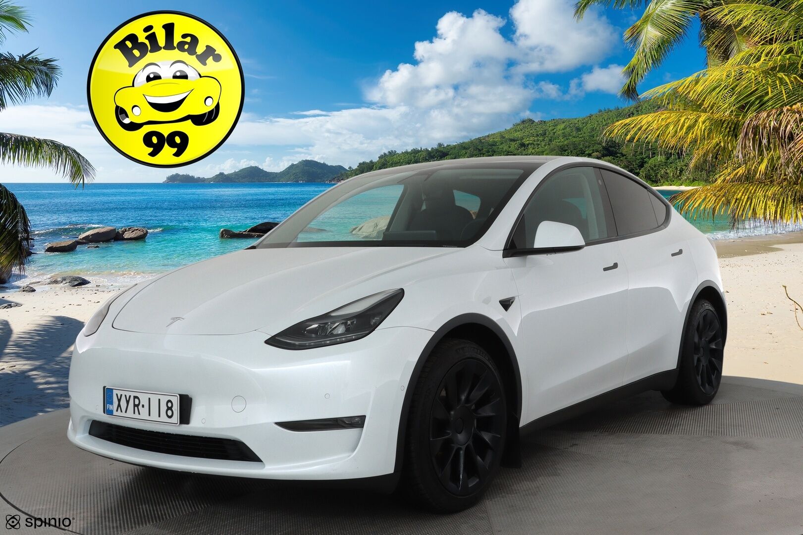 TESLA MODEL Y 2021 Long Range Dual Motor AWD * Vetokoukku / Lasikatto / Lämpöpumppu / ACC / Matrix / P. Kamera / Navi / Keyless * - 2x renkaat ja vanteet / Akku kuntotarkastettu - Osta nyt, maksa vasta ensi vuonna
