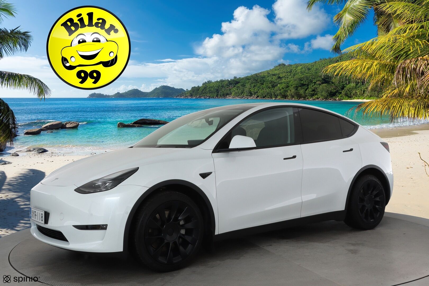 TESLA MODEL Y 2021 Long Range Dual Motor AWD * Vetokoukku / Lasikatto / Lämpöpumppu / ACC / Matrix / P. Kamera / Navi / Keyless * - 2x renkaat ja vanteet / Akku kuntotarkastettu - Osta nyt, maksa vasta ensi vuonna