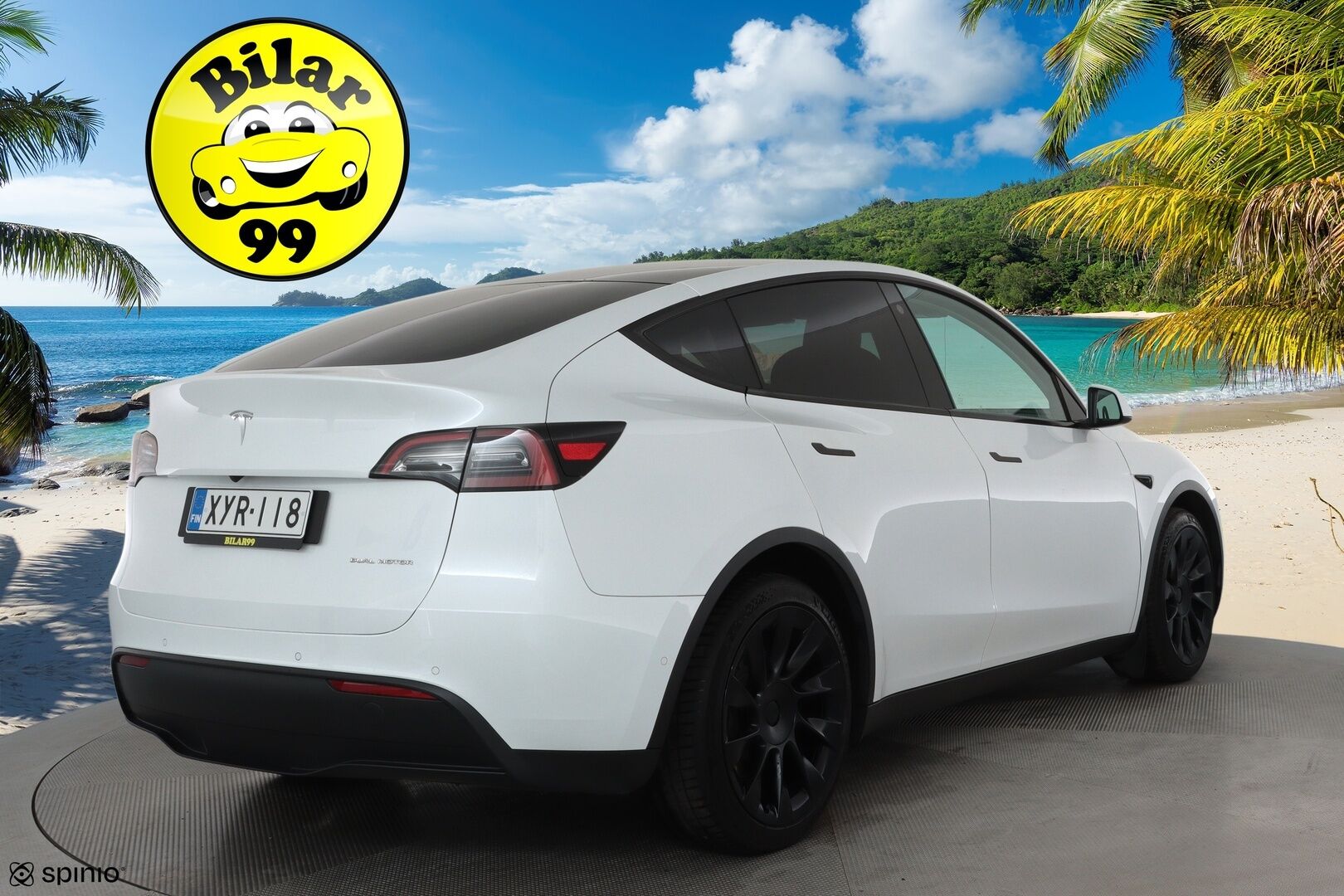 TESLA MODEL Y 2021 Long Range Dual Motor AWD * Vetokoukku / Lasikatto / Lämpöpumppu / ACC / Matrix / P. Kamera / Navi / Keyless * - 2x renkaat ja vanteet / Akku kuntotarkastettu - Osta nyt, maksa vasta ensi vuonna