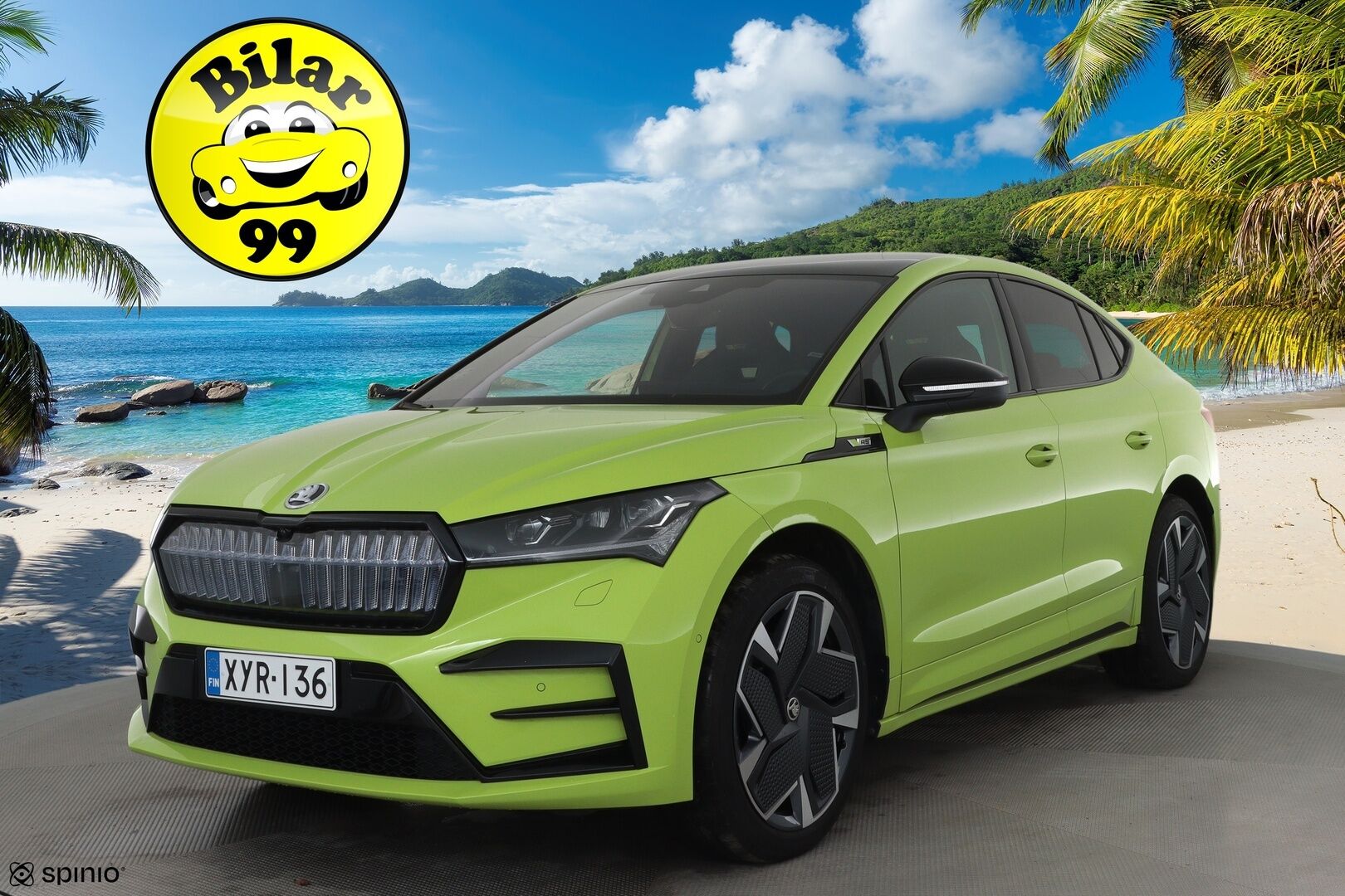 SKODA ENYAQ 2023 80x 4x4 RS iV **Canton / HUD / Lasikatto / Koukku / ILP / ACC / Matrix-LED / 360° / Hierova Muistipenkki / Navi** - Merkkihuollettu!