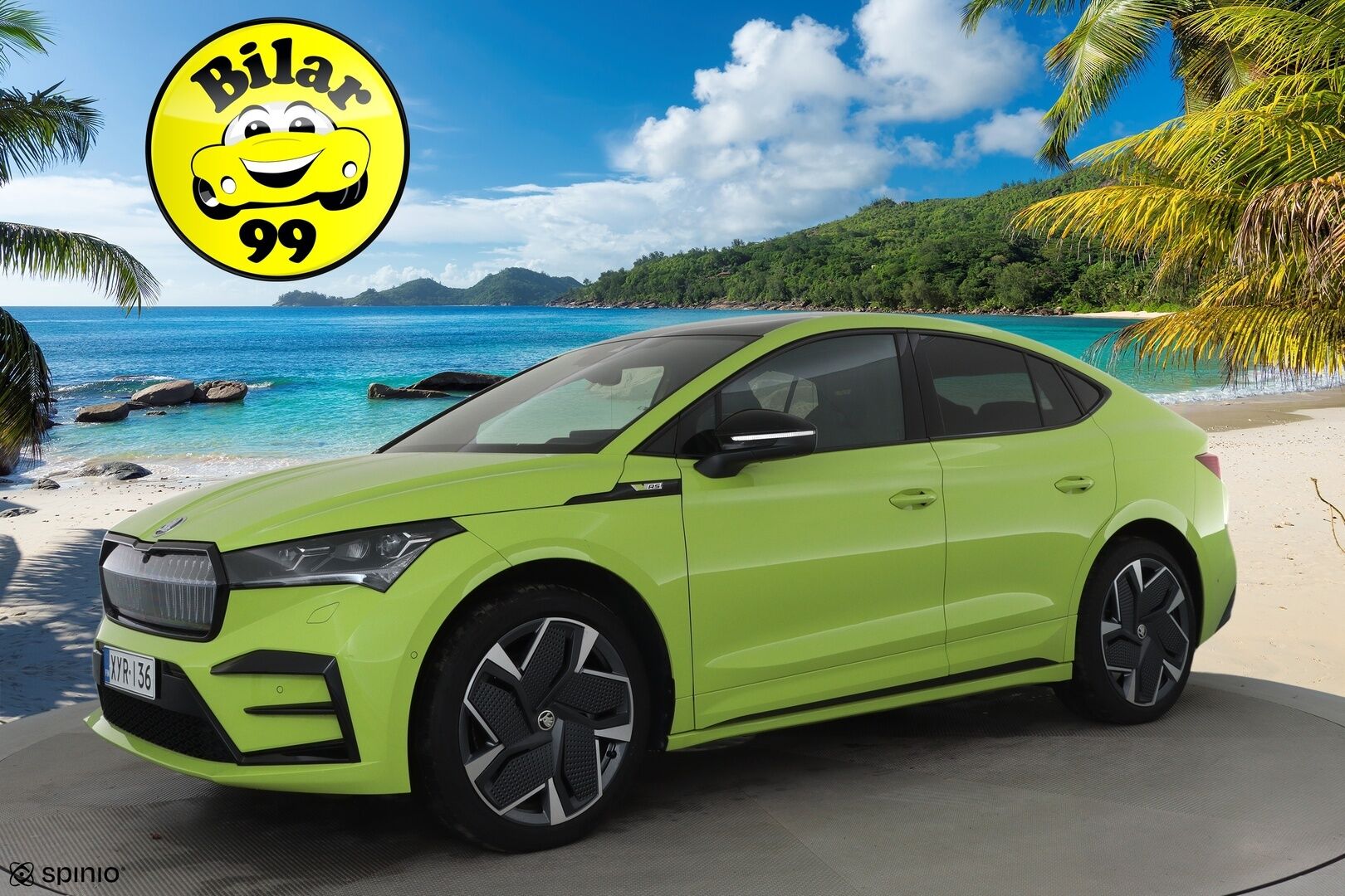 SKODA ENYAQ 2023 80x 4x4 RS iV **Canton / HUD / Lasikatto / Koukku / ILP / ACC / Matrix-LED / 360° / Hierova Muistipenkki / Navi** - Merkkihuollettu!