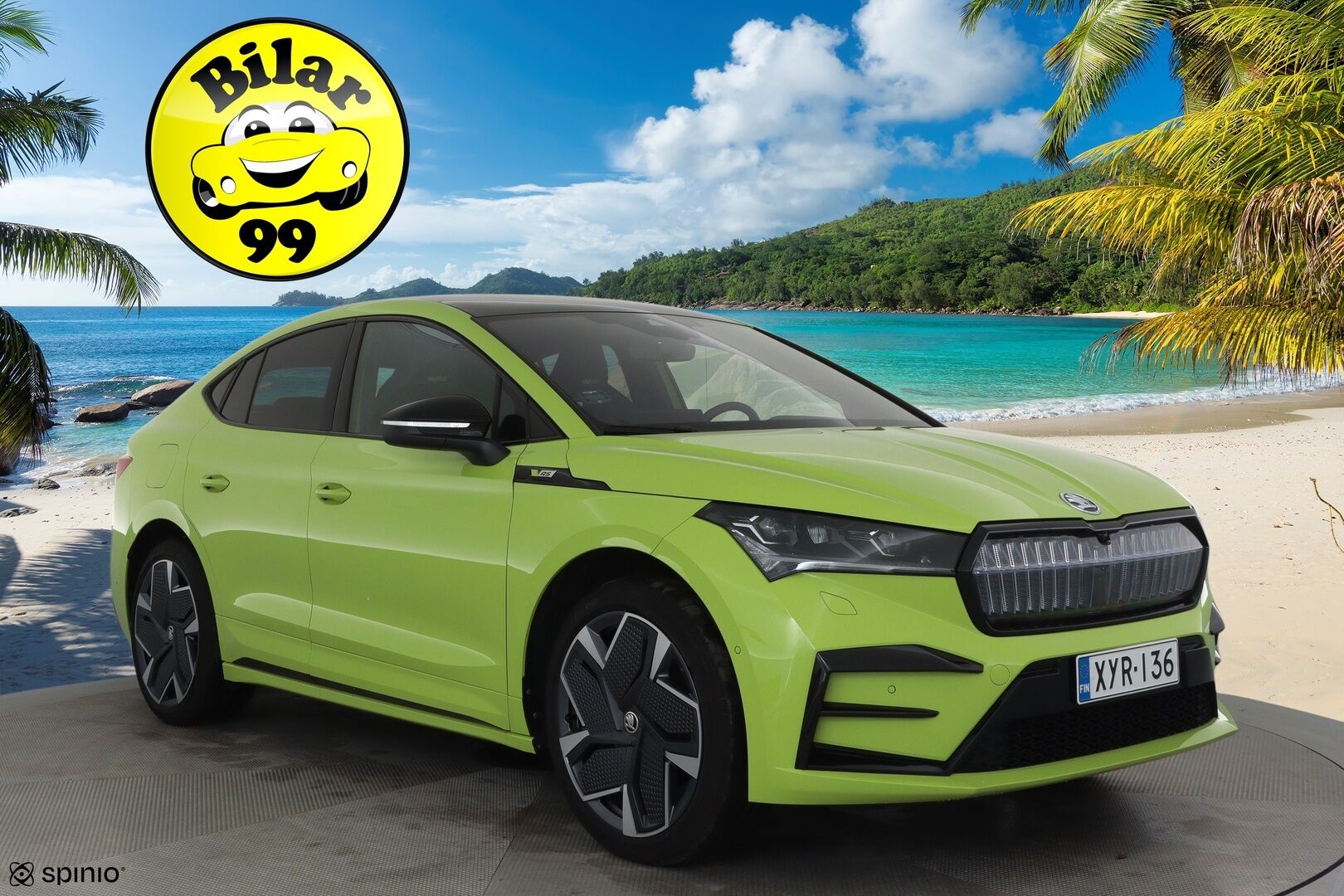 SKODA ENYAQ 2023 80x 4x4 RS iV * Lämpöpumppu / Canton / HUD / Lasikatto / Matrix LED / Vetokoukku / Hierova Muistipenkki / Navi - 3,99 % KORKOTARJOUS TÄHÄN AUTOON 23.9. ASTI! - Merkkihuollettu / Erikoisväri / Akku kuntotarkastettu / Travel Assist / Supervarusteet!
