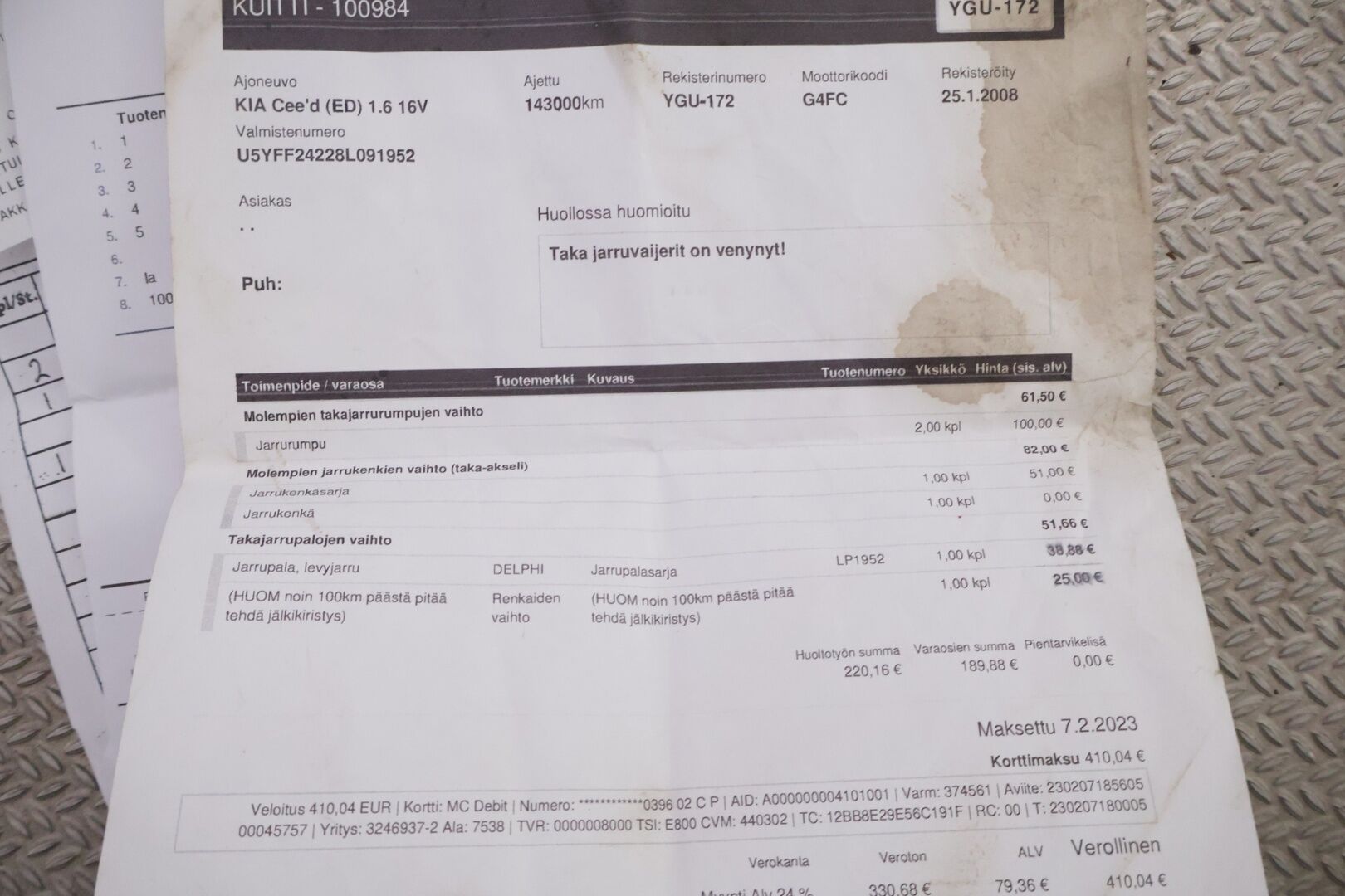 Kia cee'd 2008 1,6 LX HB 5D ** Auto myydään huudossa! - ** Pitkä leima / Kahdet asialliset renkaat **