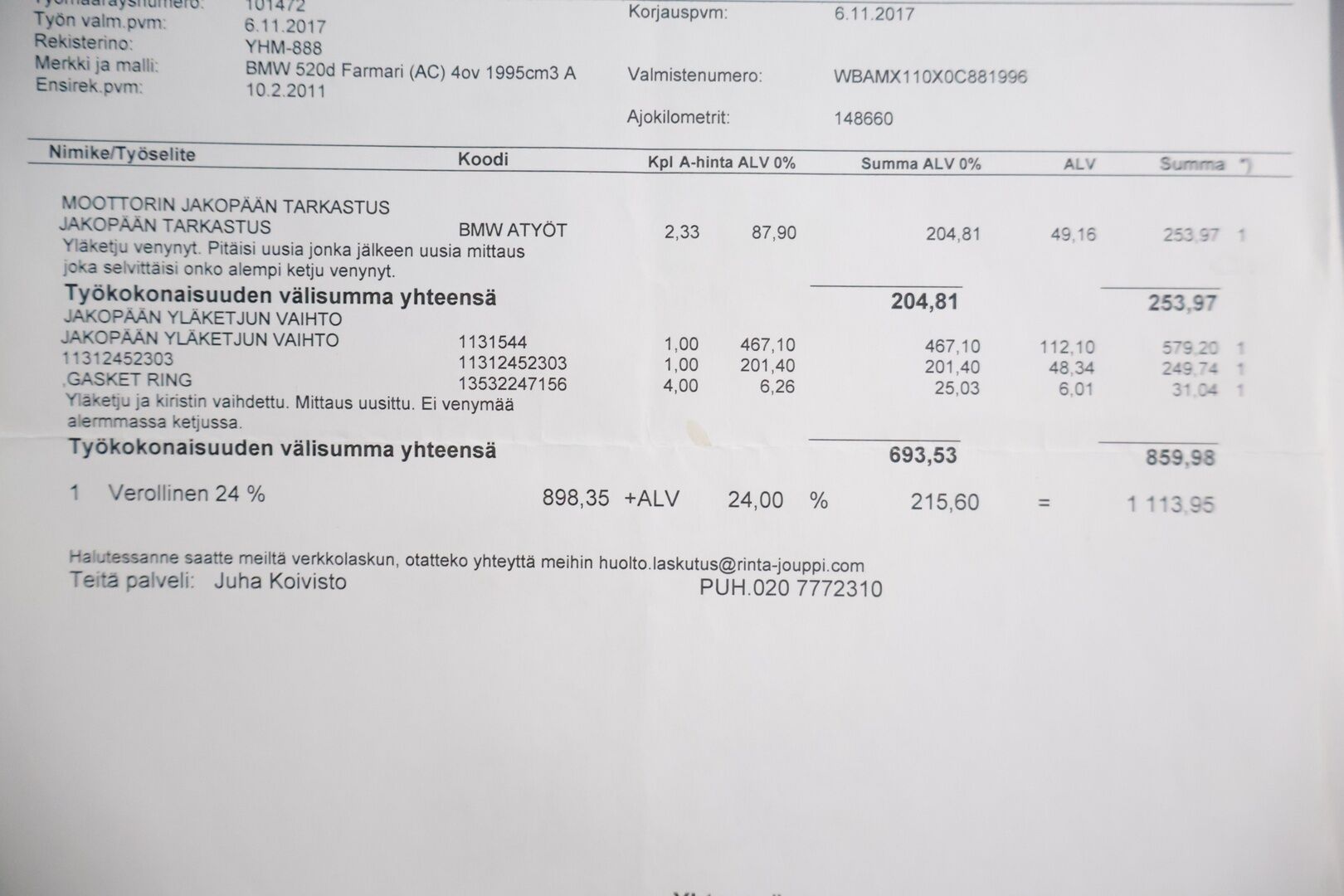 BMW 520 2011 A F11 Touring Business - | Vakkari | Tutkat edessä ja takana | Sporttipenkit | Vetokoukku | 2x renkaat |