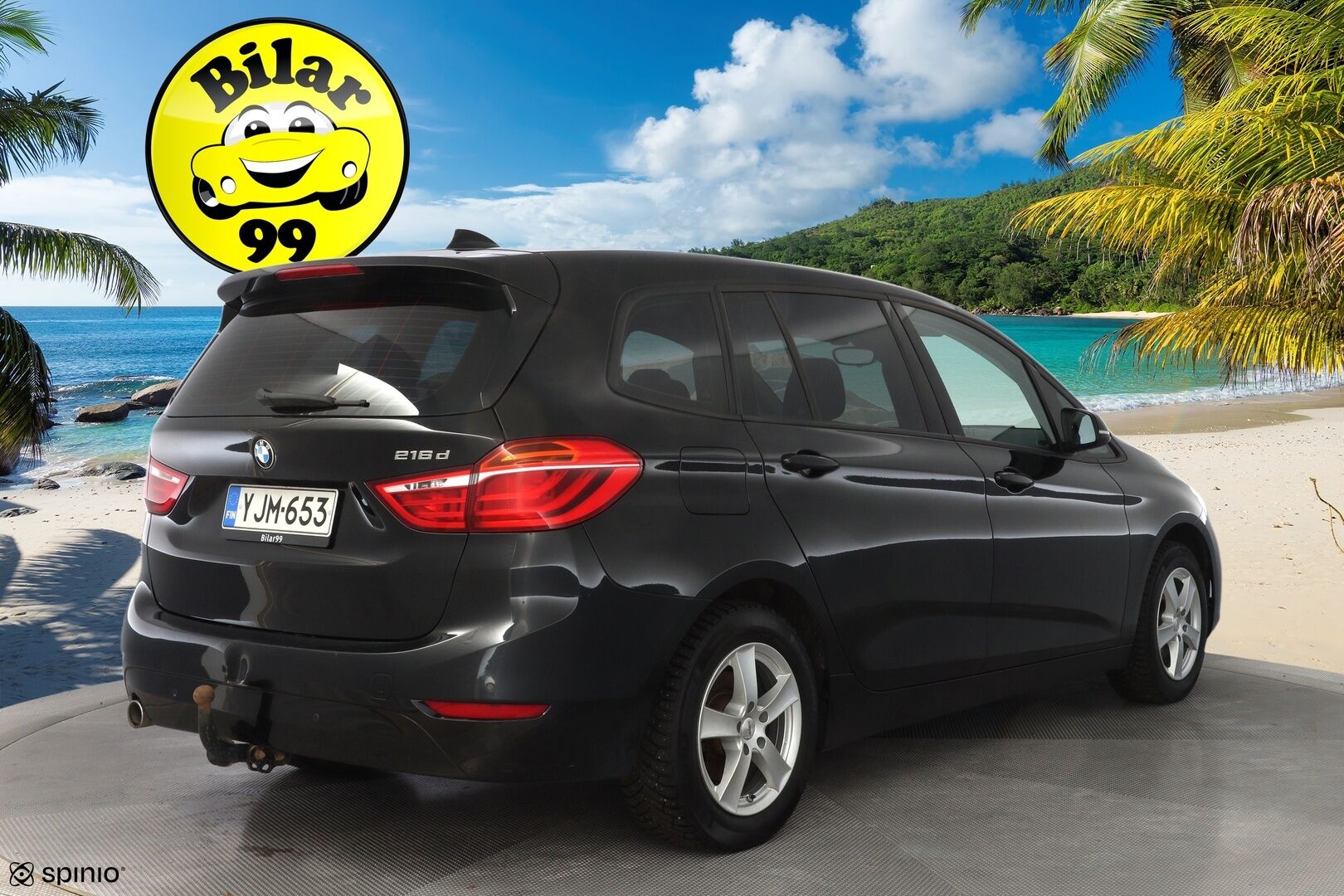 BMW 216 2017 F46 Gran Tourer 216d Business * Vakkari / Vetokoukku / Lohkolämmitin / Pysäköintitutka * - Suomi-auto / Merkkihuollettu / 7-paikkainen - HULLU BLACKWEEK KORKOTARJOUS 2,49%