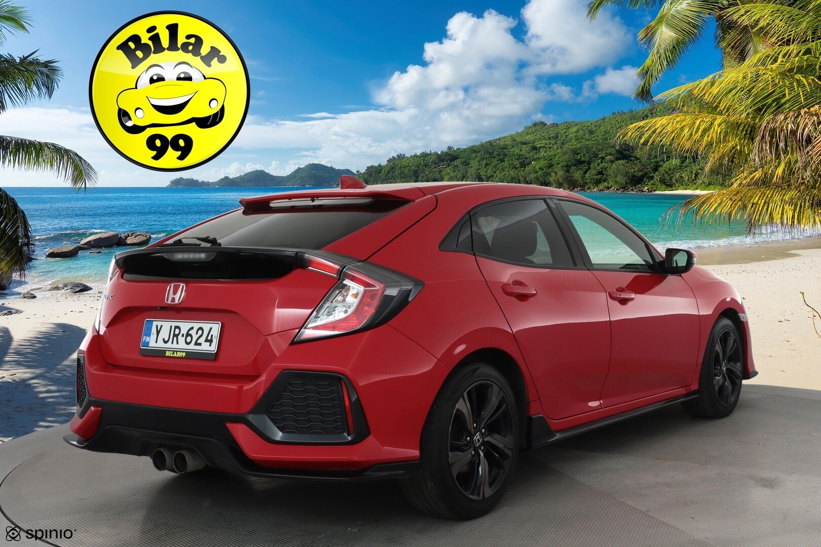 Honda Civic 2017 HB 182 hv Type S Plus AT **Adapt.vakkari / Lasikattoluukku / P.kamera / Navi / Apple&Android / KeylessGo / LED** - Suomi-auto / Kahdet renkaat aluvanteilla