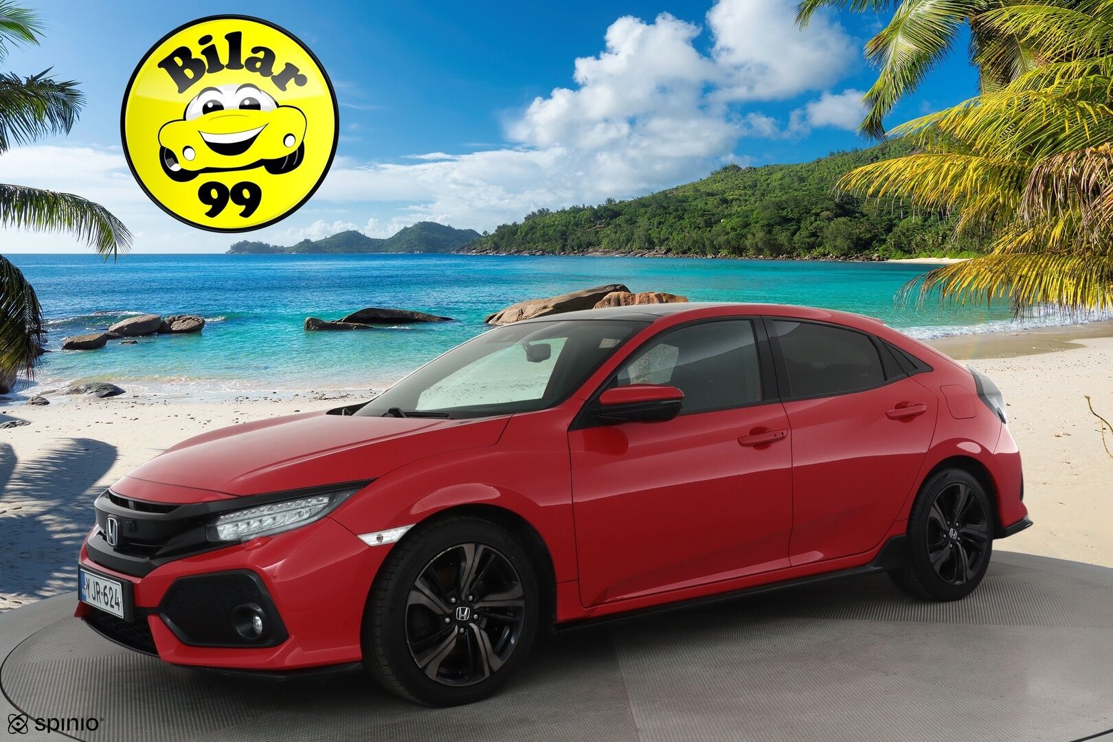 Honda Civic 2017 HB 182 hv Type S Plus AT **Adapt.vakkari / Lasikattoluukku / P.kamera / Navi / Apple&Android / KeylessGo / LED** - Suomi-auto / Kahdet renkaat aluvanteilla