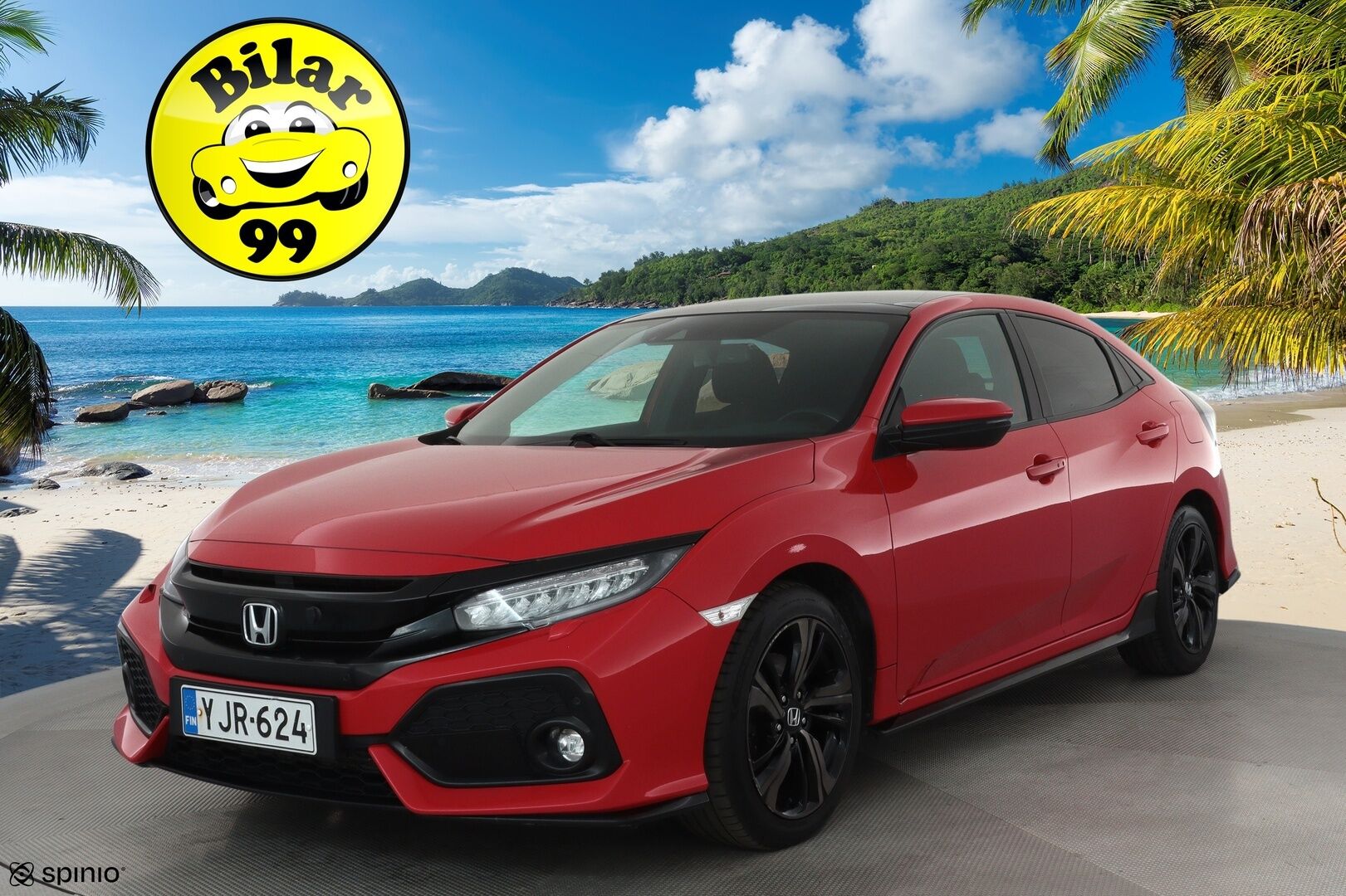 Honda Civic 2017 HB 182 hv Type S Plus AT **Adapt.vakkari / Lasikattoluukku / P.kamera / Navi / Apple&Android / KeylessGo / LED** - Suomi-auto / Kahdet renkaat aluvanteilla