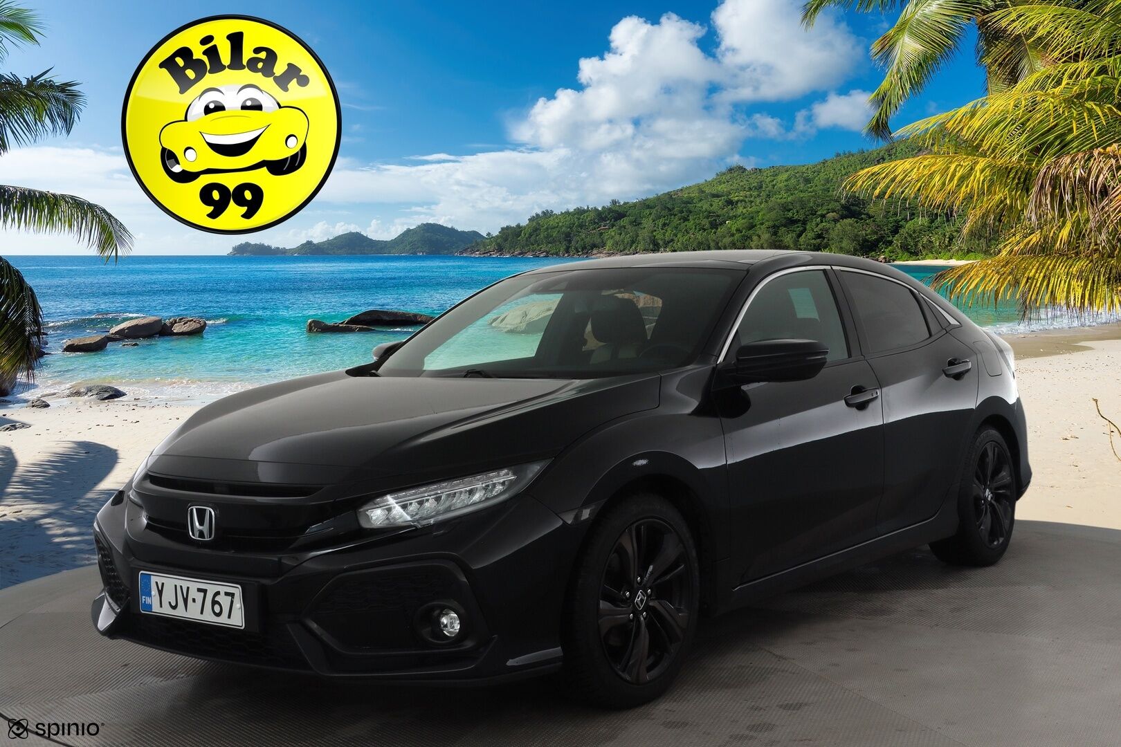 Honda Civic 2018 HB 129 hv Sport Plus AT * ACC / LED / P.Kamera / Lasikattoluukku / Sisätilanlämmitin / Navi / Kaistavahti / Keyless * - Suomi-auto / Kahdet renkaat / Merkkihuollettu! - Osta nyt, maksa vasta ensi vuonna