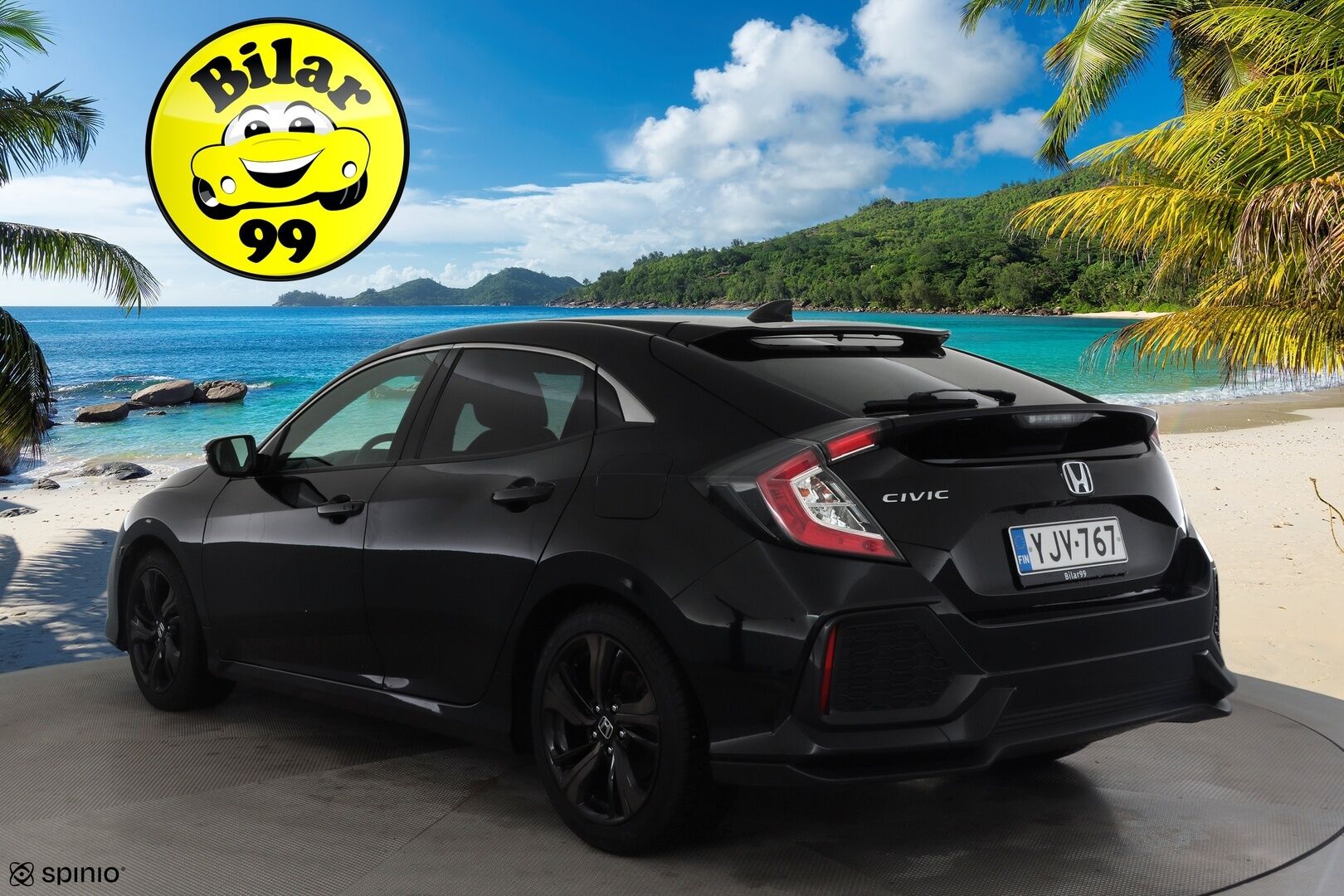 Honda Civic 2018 HB 129 hv Sport Plus AT * ACC / LED / P.Kamera / Lasikattoluukku / Sisätilanlämmitin / Navi / Kaistavahti / Keyless * - Suomi-auto / Kahdet renkaat / Merkkihuollettu! - Osta nyt, maksa vasta ensi vuonna