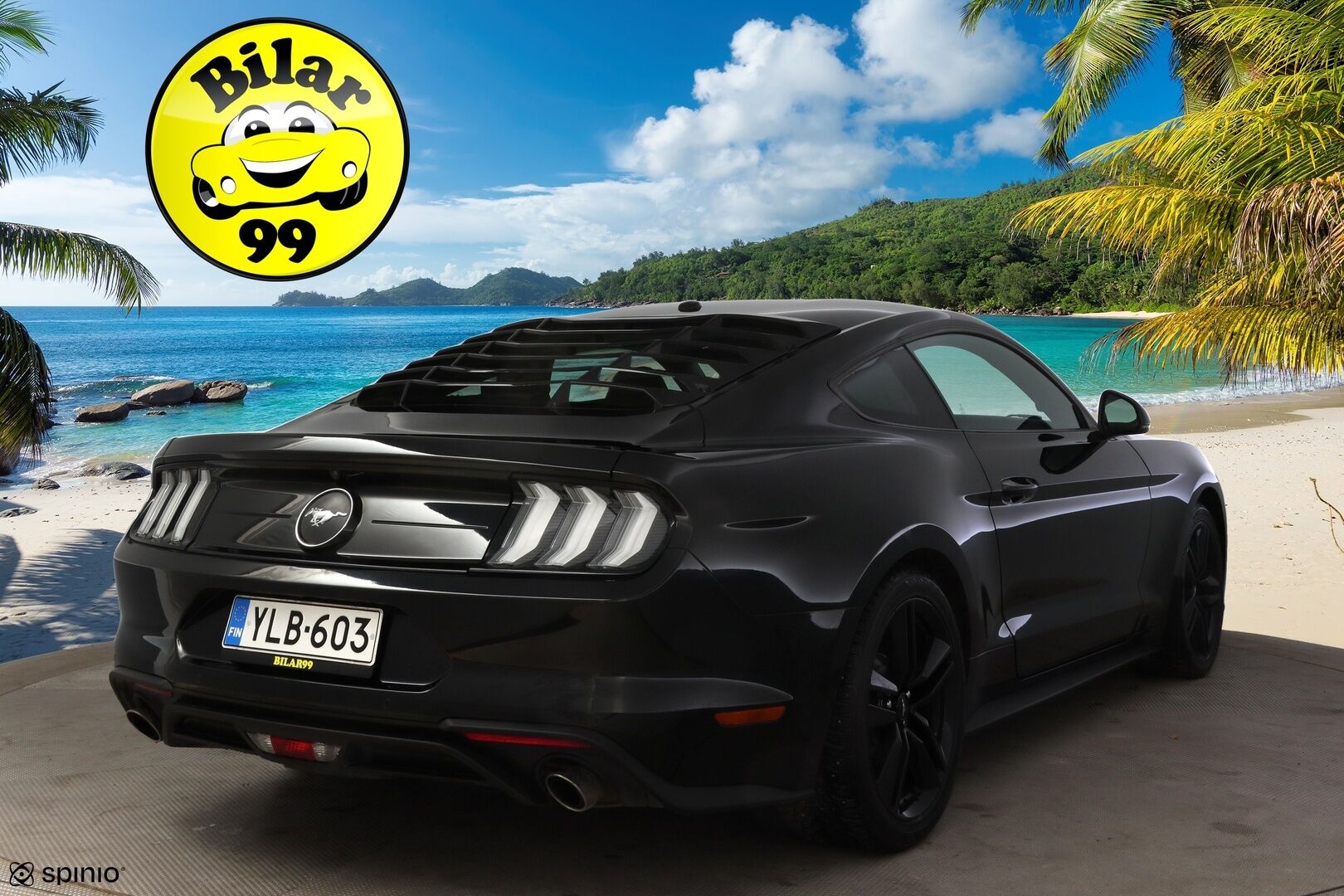 Ford Mustang 2019 2,3 EcoBoost 290hv A10 Fastback **B&O / Adapt.Vakkari / Digimittaristo / Xenon / P.kamera / Navi / Kaistavahti / Ilmastoidut Nahat** - Merkkihuollettu, kovilla varusteilla oleva, näyttävä Suomi-auto kaksilla renkailla ja vanteilla!