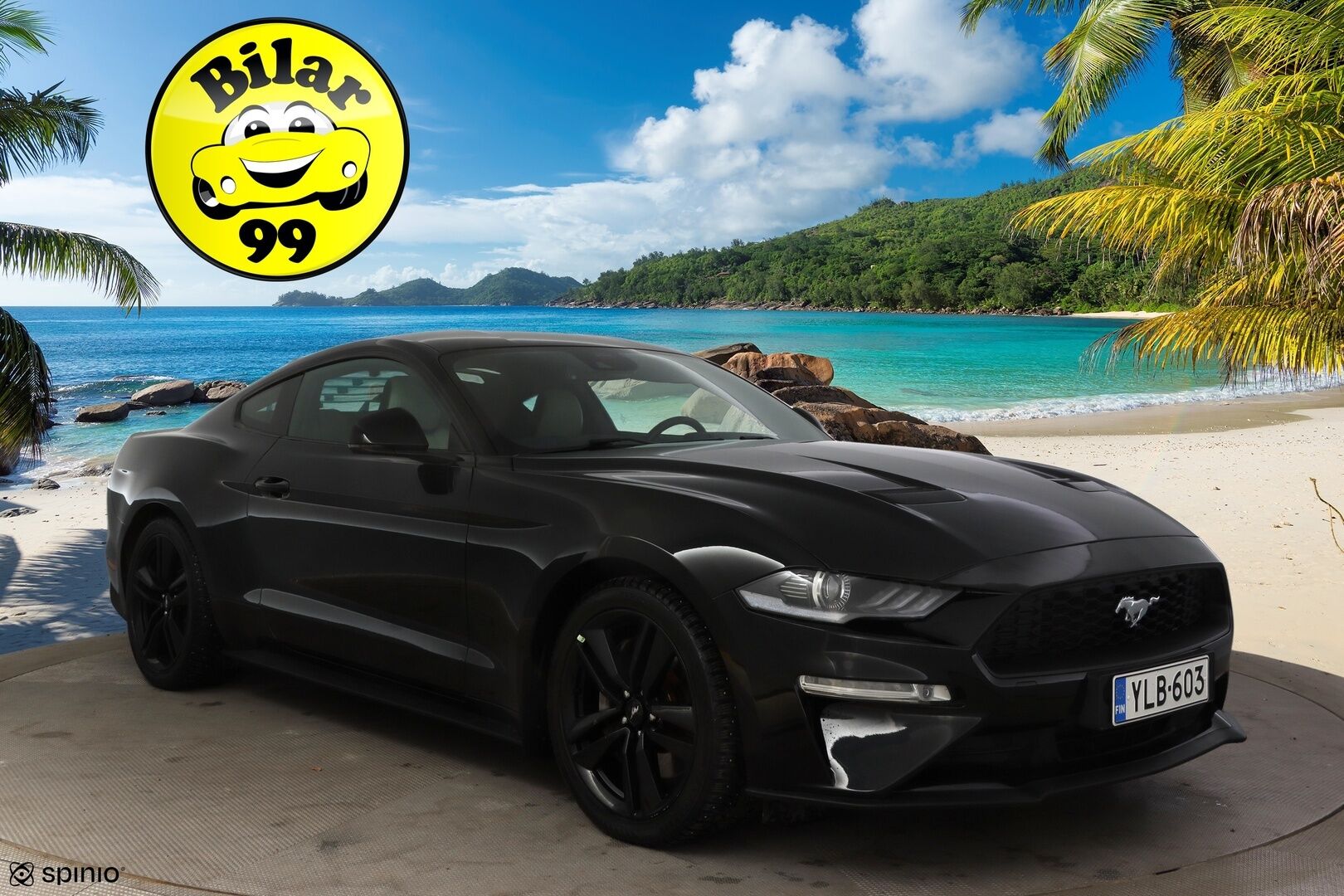 Ford Mustang 2019 2,3 EcoBoost 290hv A10 Fastback **B&O / Adapt.Vakkari / Digimittaristo / Xenon / P.kamera / Navi / Kaistavahti / Ilmastoidut Nahat** - Merkkihuollettu, kovilla varusteilla oleva, näyttävä Suomi-auto kaksilla renkailla ja vanteilla!