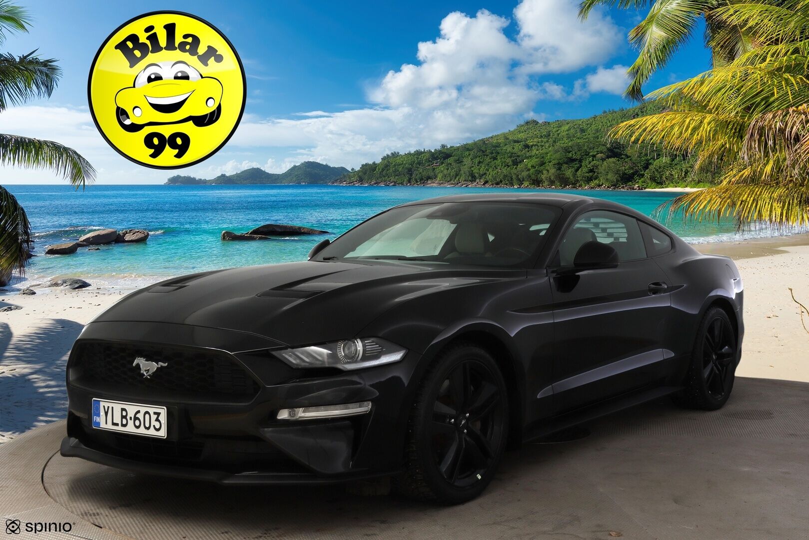 Ford Mustang 2019 2,3 EcoBoost 290hv A10 Fastback **B&O / Adapt.Vakkari / Digimittaristo / Xenon / P.kamera / Navi / Kaistavahti / Ilmastoidut Nahat** - Merkkihuollettu, kovilla varusteilla oleva, näyttävä Suomi-auto kaksilla renkailla ja vanteilla!