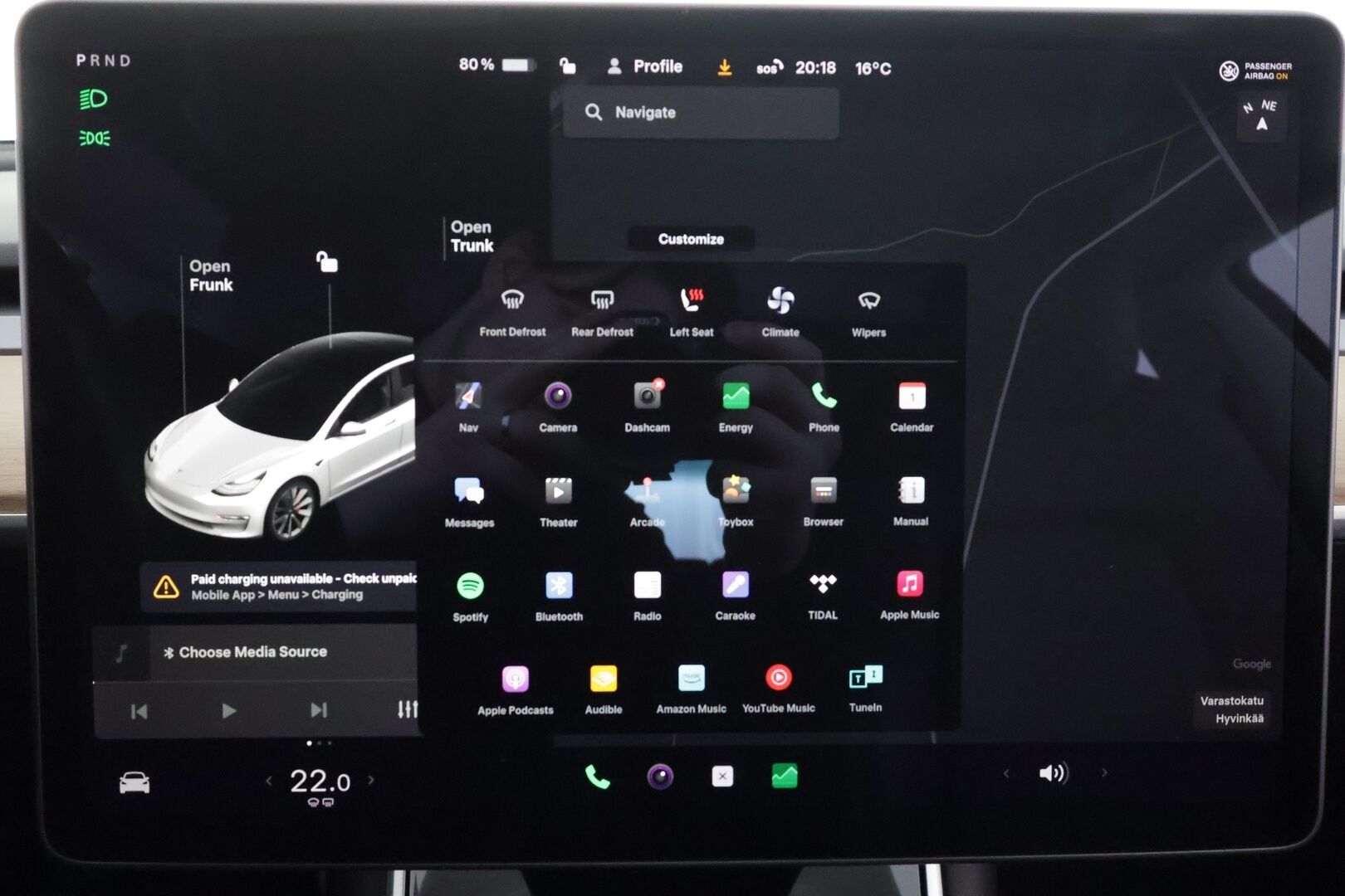 Tesla Model 3 2019 Performance Dual Motor AWD * ACC / Lasikatto / Premium Audio / P.Kamera / Muistipenkki / Kaistavahti * - LED / 1-om Suomi-auto / Kahdet renkaat aluvanteilla