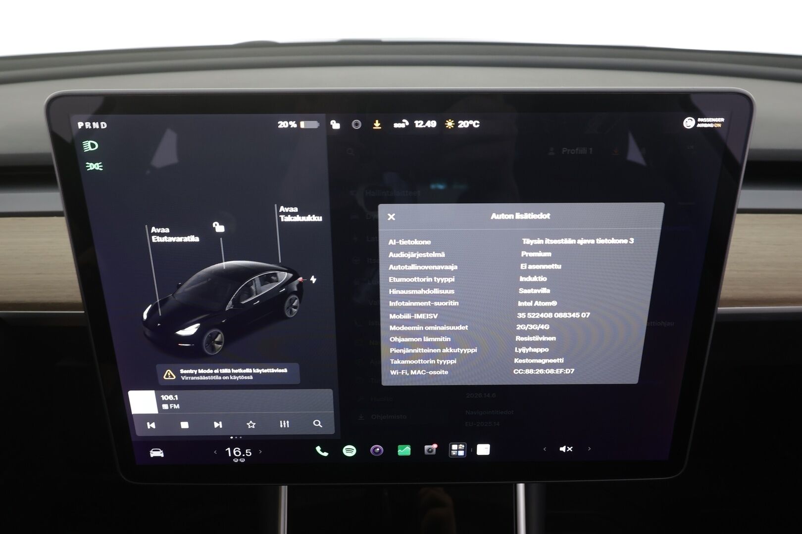 Tesla Model 3 2019 Performance Dual Motor AWD - | ACC | Koukku | 2x alut | Lasikatto | Premium Audio | Sähkönahat | Muistipenkki | P.kamera ja tutkat | Autosteer | RCTA |  LED | Lämm. takapenkit | 