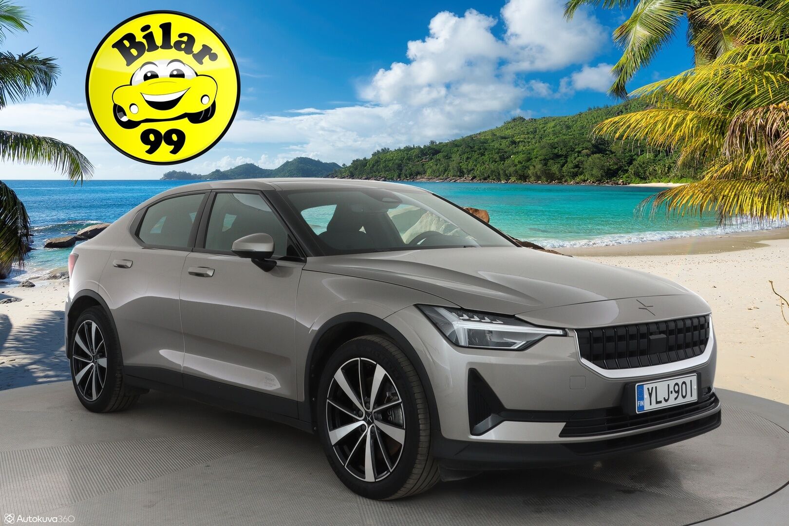Polestar 2 2022 Long Range Single Motor **1.Om Suomi-auto / Lämpöpumppu / Koukku / Sporttipenkki Muistilla / P. Kamera / Harman/Kardon** - 3,99 % KORKOTARJOUS TÄHÄN AUTOON - Akku kuntotarkastettu / LED-valot / Google Maps / Kaistavahti / KeylessGO / 2x Renkaat 