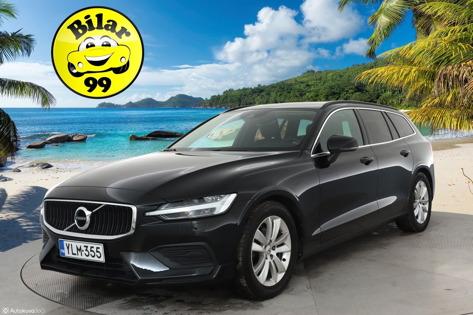 Volvo V60 2022 B3 MHEV Business Edition Aut. ** 1.Om Suomi-auto / Webasto / Koukku / Adapt. Vakkari / Muistipenkki / P. Tutka ** - Nahkasisusta / LED-valot / Kaistavahti / keylessGO / 2x renkaat