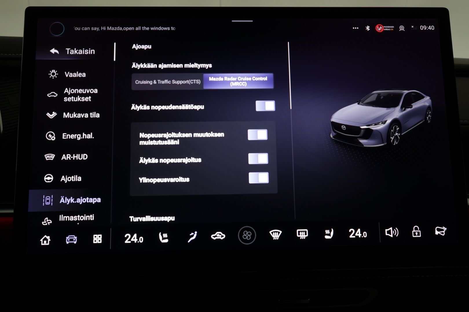 Mazda 6e 2025 68,8 kWh Takumi (GW7) - | ILP | ACC | 360 | HUD | Panorama | Ilmastoidut etuistuimet sähkösäädöllä | Vaalea Keinonahka-verhoilu | Sony |