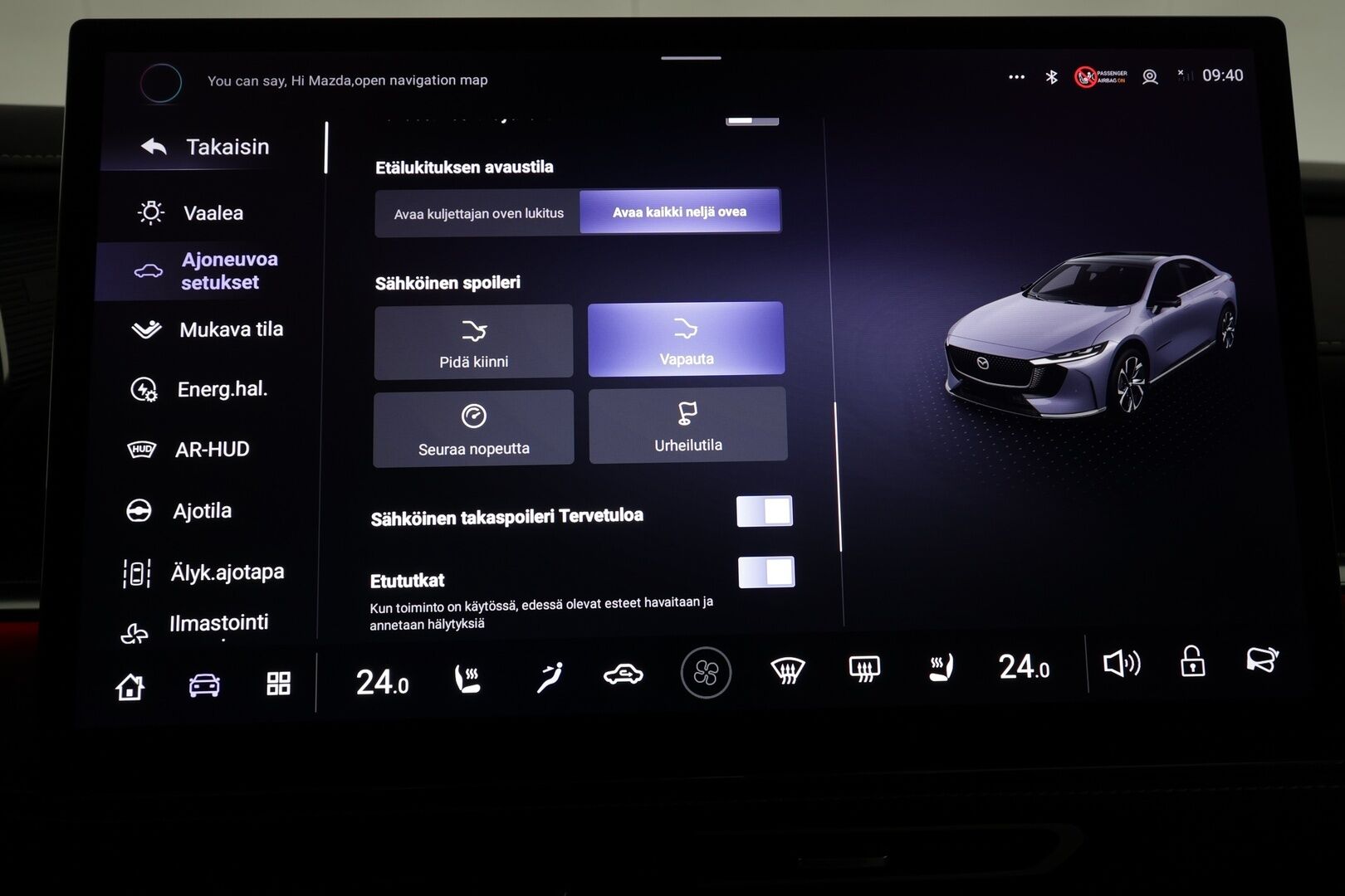 Mazda 6e 2025 68,8 kWh Takumi (GW7) - | ILP | ACC | 360 | HUD | Panorama | Ilmastoidut etuistuimet sähkösäädöllä | Vaalea Keinonahka-verhoilu | Sony |
