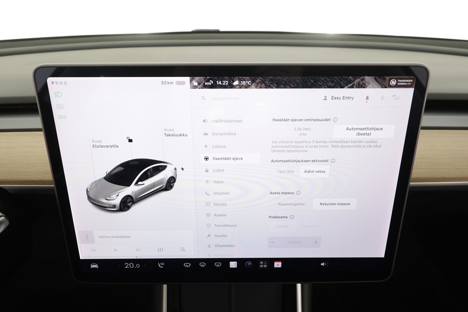 Tesla Model 3 2020 Standard RWD Plus - | Lasikatto | ACC | LED | P.Kamera | Muistipenkki | Premium Speakers | Navi | Kaistavahti | Keyless | Suomi-auto | 