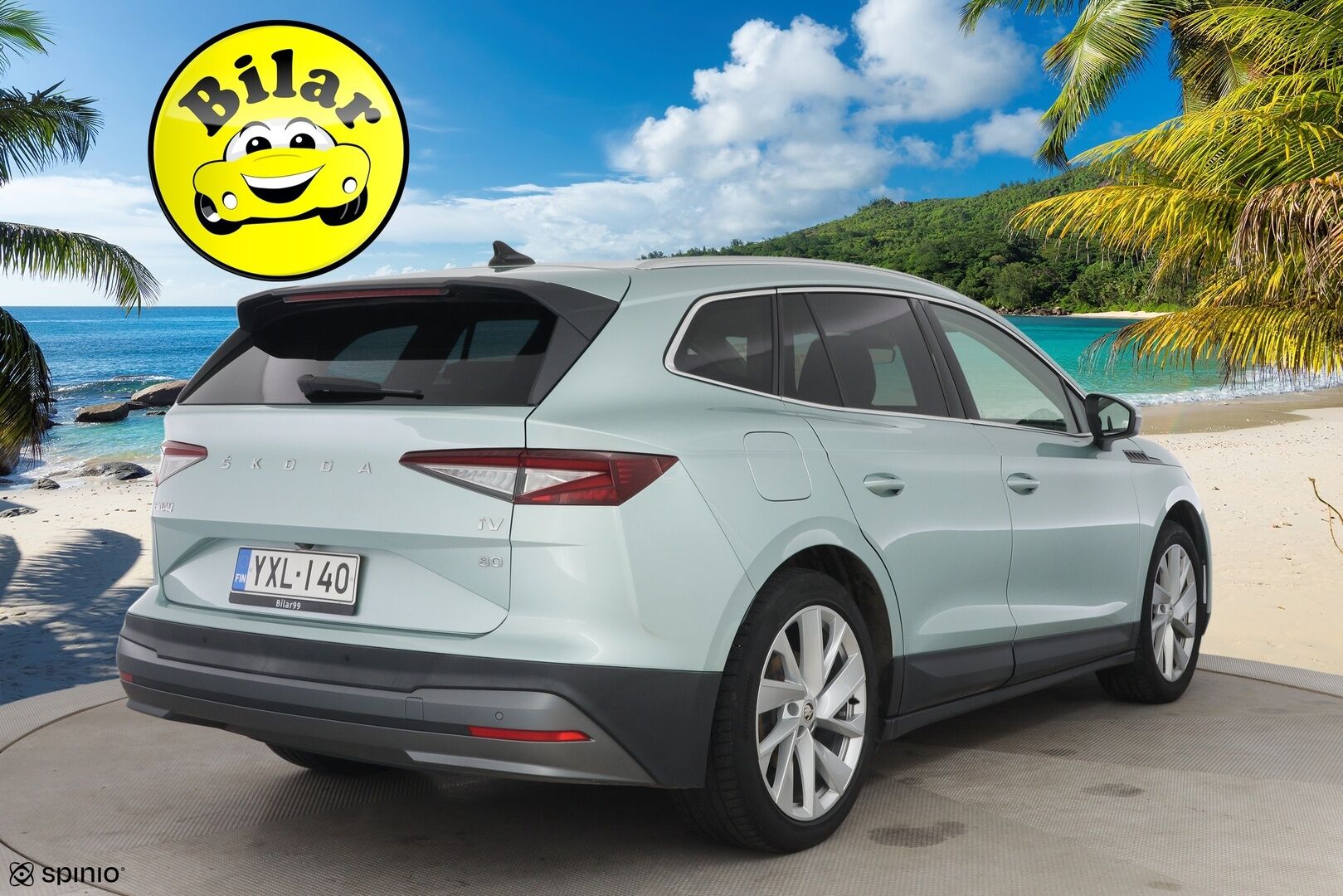 Skoda Enyaq 2021 80 "125 EDITION" iV - Suomi-auto | ecoSuite Nahkasisusta | ACC | ILP | BLIS | P-kamera | Vetokoukku | Navi | Muistipenkki | Matrix LED | 2x Renkaat | Lämmitettävä tuulilasi 