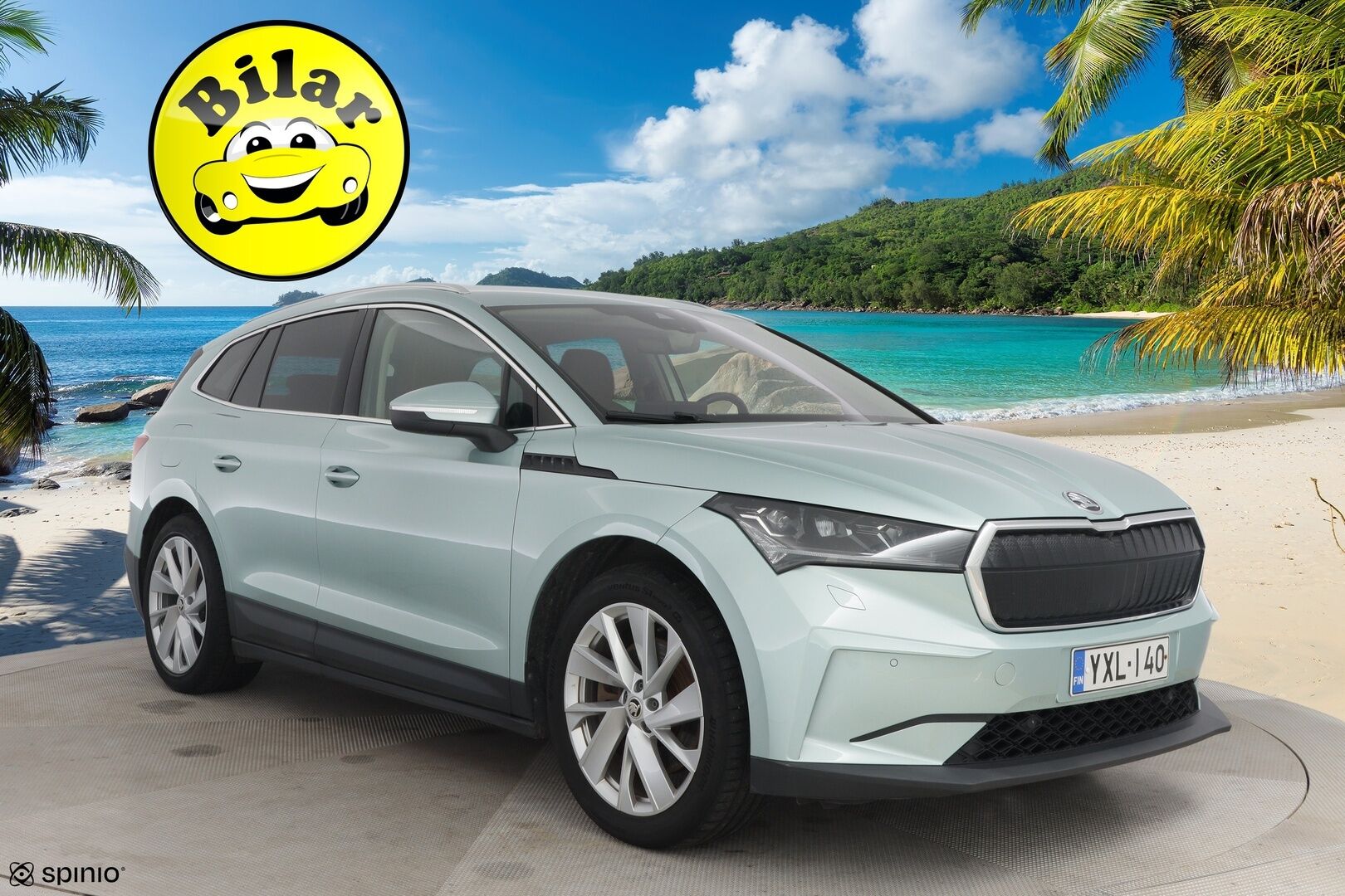 Skoda Enyaq 2021 80 "125 EDITION" iV - Suomi-auto | ecoSuite Nahkasisusta | ACC | ILP | BLIS | P-kamera | Vetokoukku | Navi | Muistipenkki | Matrix LED | 2x Renkaat | Lämmitettävä tuulilasi 