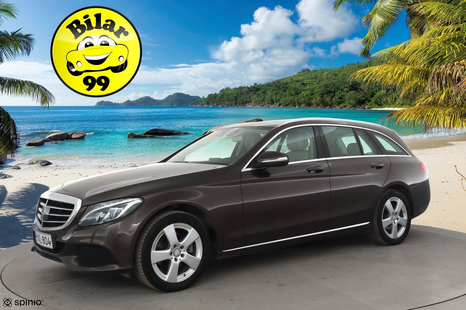 Mercedes-Benz C 2015 220 d T A Premium Business * Burmester / Distronic / ILS-LED / Sportnahat / P.Kamera / Kaistavahti / Bluetooth * - Kahdet renkaat aluvanteilla