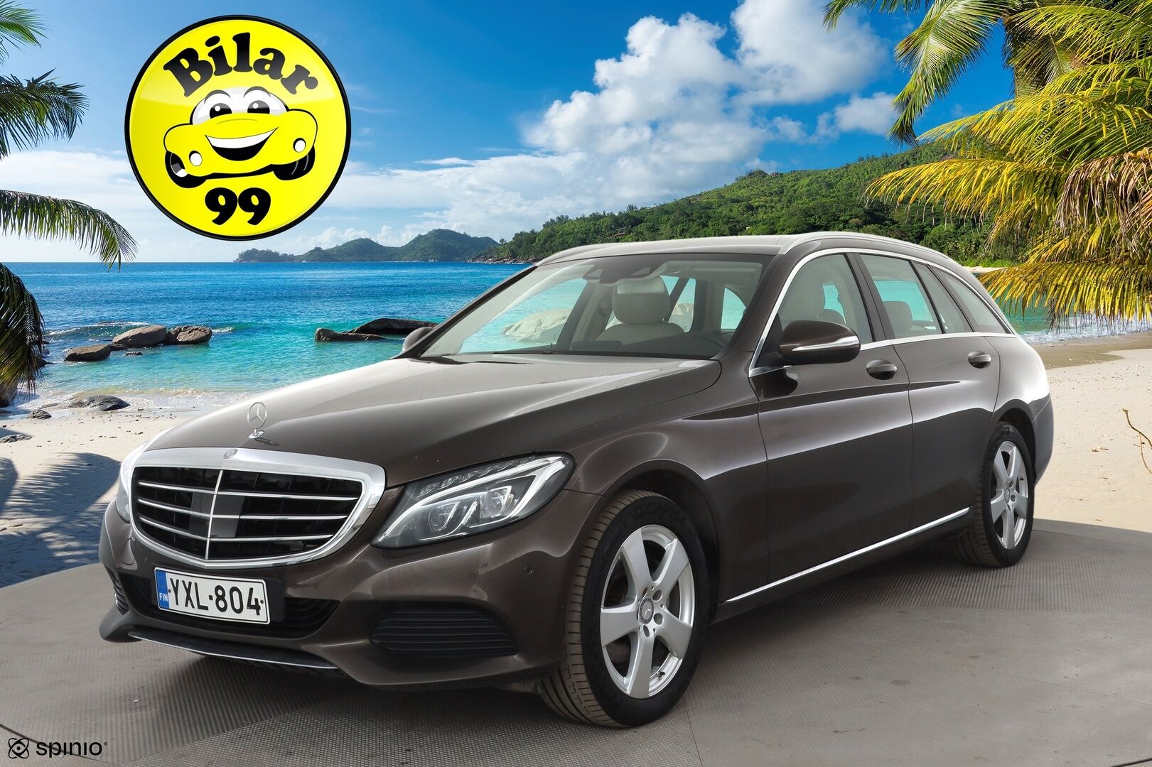 Mercedes-Benz C 2015 220 d T A Premium Business * Burmester / Distronic / ILS-LED / Sportnahat / P.Kamera / Kaistavahti / Bluetooth * - Kahdet renkaat aluvanteilla