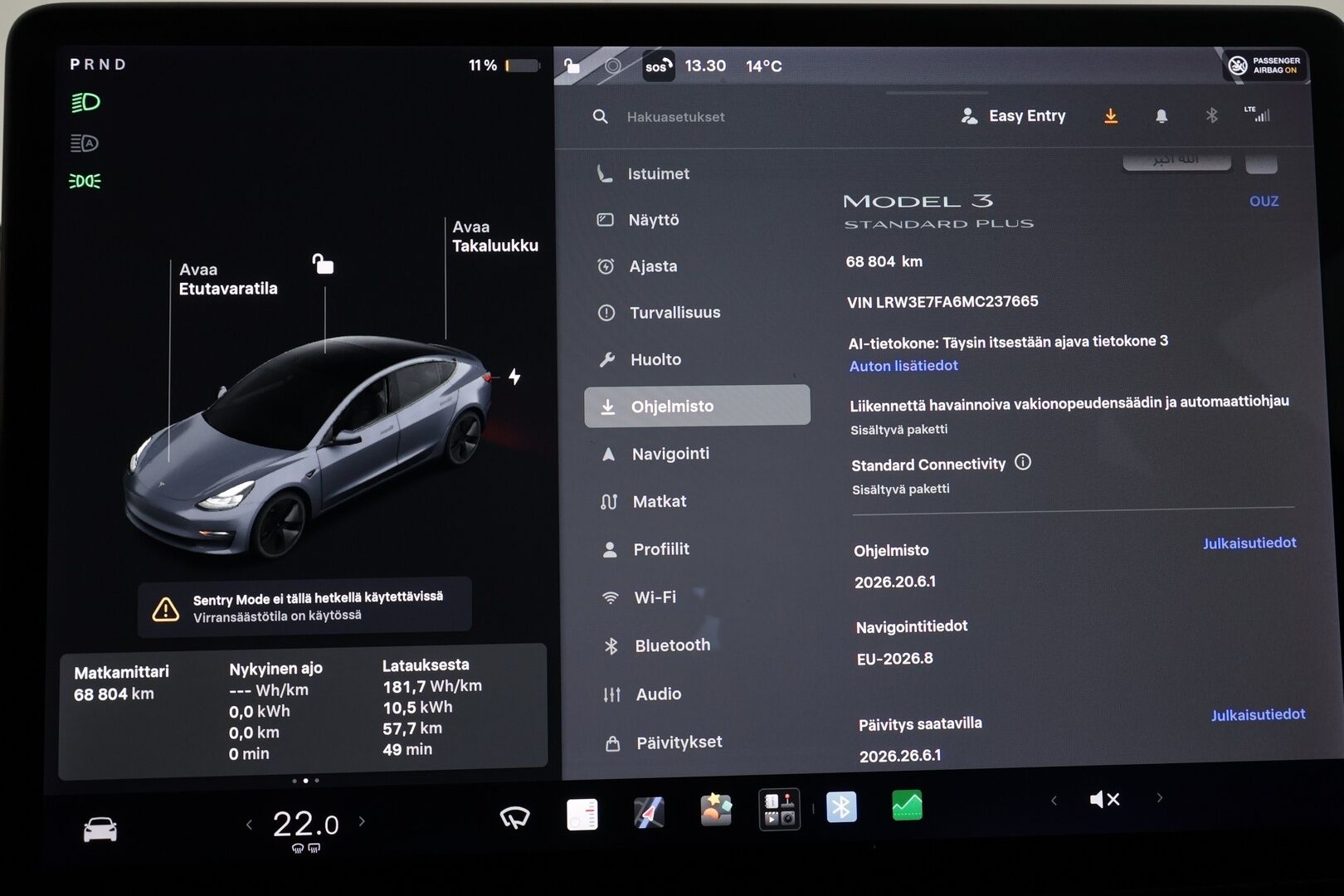 Tesla Model 3 2021 Standard Range Plus - | 1-om suomiauto | ACC | ILP | Matrix | Lasikatto | Sähkönahat | Muistipenkki | P.kamera ja tutkat | Autosteer | 2x renkaat aluin | ALV |