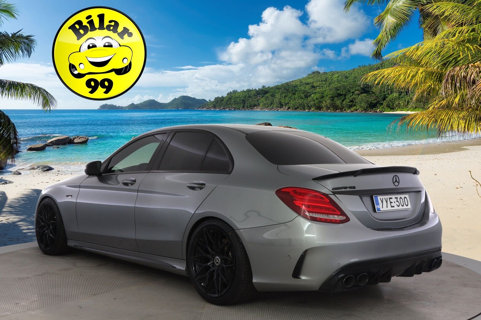 Mercedes-Benz C 43 AMG 2017 4Matic A *Burmester / HUD / Performance penkit / Distronic+ / BLIS / Keyless / AMG Ride Control* - *Näyttävällä kokonaisuudella oleva C450 AMG / KW Alusta / Palladium Silver* - HULLUT BLACKWEEK JATKOT - KORKOTARJOUS 2,49%