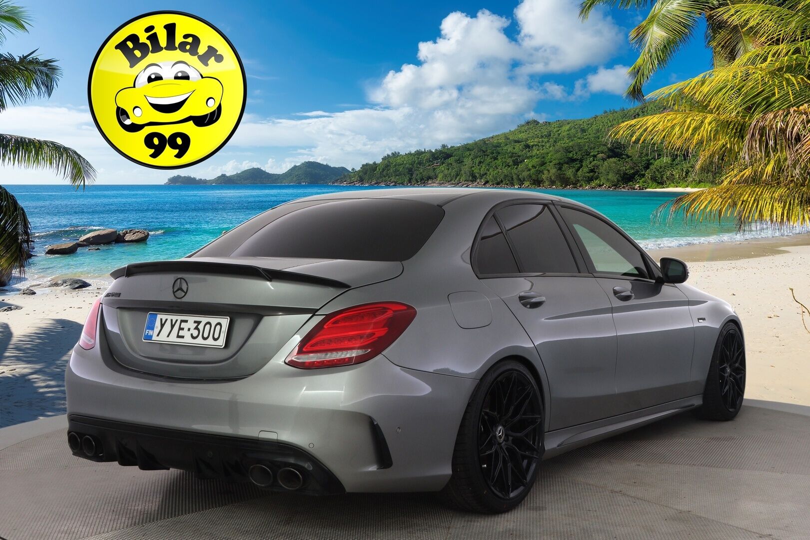 Mercedes-Benz C 43 AMG 2017 4Matic A *Burmester / HUD / Performance penkit / Distronic+ / BLIS / Keyless / AMG Ride Control* - *Näyttävällä kokonaisuudella oleva C450 AMG / KW Alusta / Palladium Silver* - HULLUT BLACKWEEK JATKOT - KORKOTARJOUS 2,49%