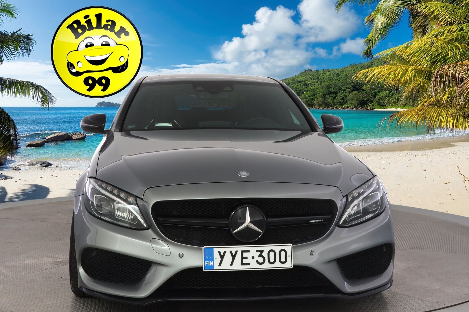 Mercedes-Benz C 43 AMG 2017 4Matic A *Burmester / HUD / Performance penkit / Distronic+ / BLIS / Keyless / AMG Ride Control* - *Näyttävällä kokonaisuudella oleva C450 AMG / KW Alusta / Palladium Silver* - HULLUT BLACKWEEK JATKOT - KORKOTARJOUS 2,49%