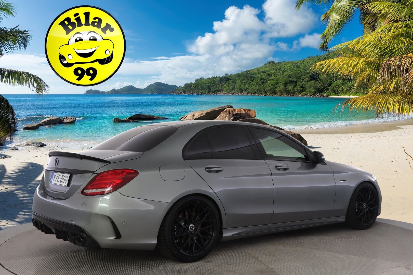 Mercedes-Benz C 43 AMG 2017 4Matic A *Burmester / HUD / Performance penkit / Distronic+ / BLIS / Keyless / AMG Ride Control* - *Näyttävällä kokonaisuudella oleva C450 AMG / KW Alusta / Palladium Silver* - HULLUT BLACKWEEK JATKOT - KORKOTARJOUS 2,49%