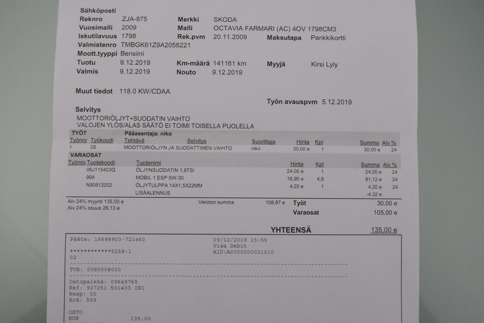 Skoda Octavia 2009 Combi 1,8 TSI Elegance *YritysOutlet - Myydään vain yrityksille* / Kahdet renkaat / Vuoden leima / Helmat Ruoste korjattu ja suojattu - *YritysOutlet - Myydään vain yrityksille* / Kahdet renkaat / Vuoden leima / Helmat Ruoste korjattu ja suojattu