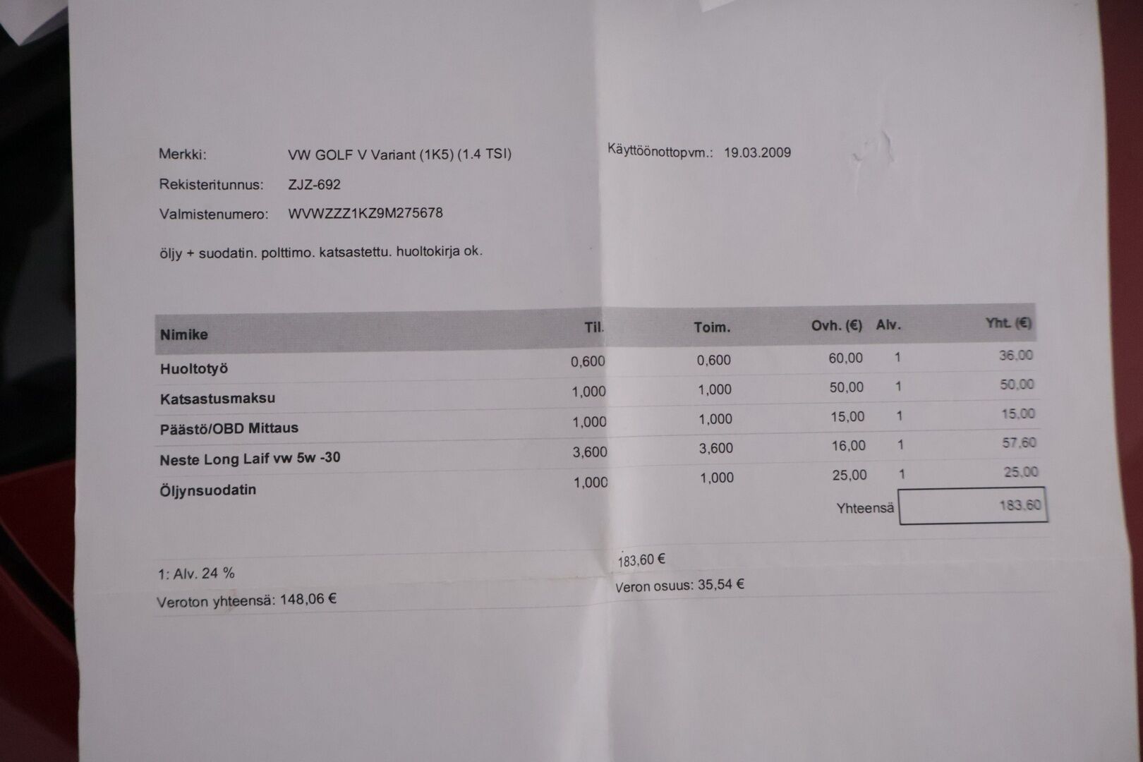Volkswagen Golf 2009 Variant Comfortline 1,4 118 kW TSI, DSG-autom. - YritysOutlet - Myydään vain yrityksille - *Suomi-auto / Lohkolämmitin sisäpistokkeella / Jakoketju vaihdettu / Helmoja massattu*