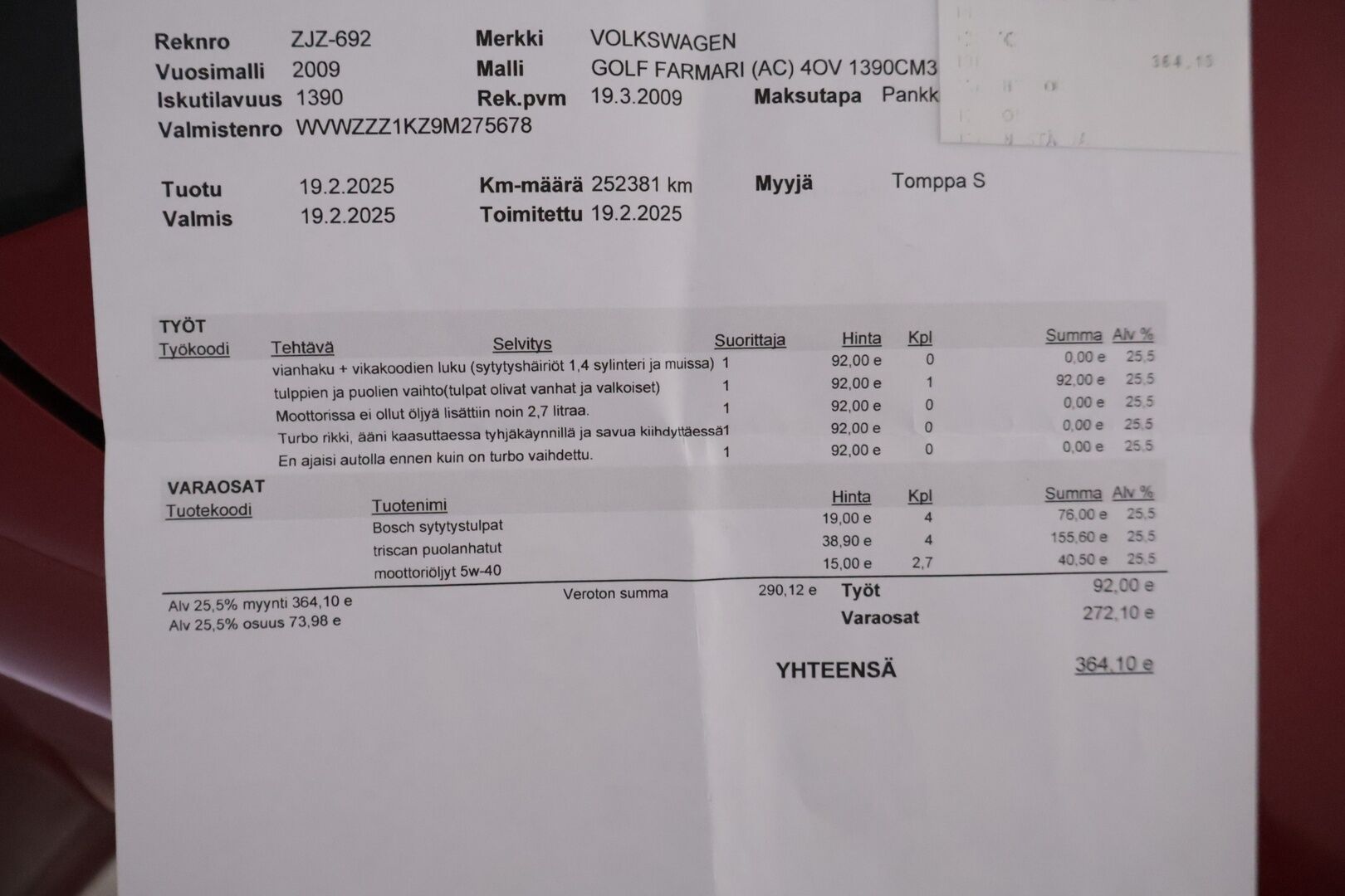 Volkswagen Golf 2009 Variant Comfortline 1,4 118 kW TSI, DSG-autom. - YritysOutlet - Myydään vain yrityksille - *Suomi-auto / Lohkolämmitin sisäpistokkeella / Jakoketju vaihdettu / Helmoja massattu*