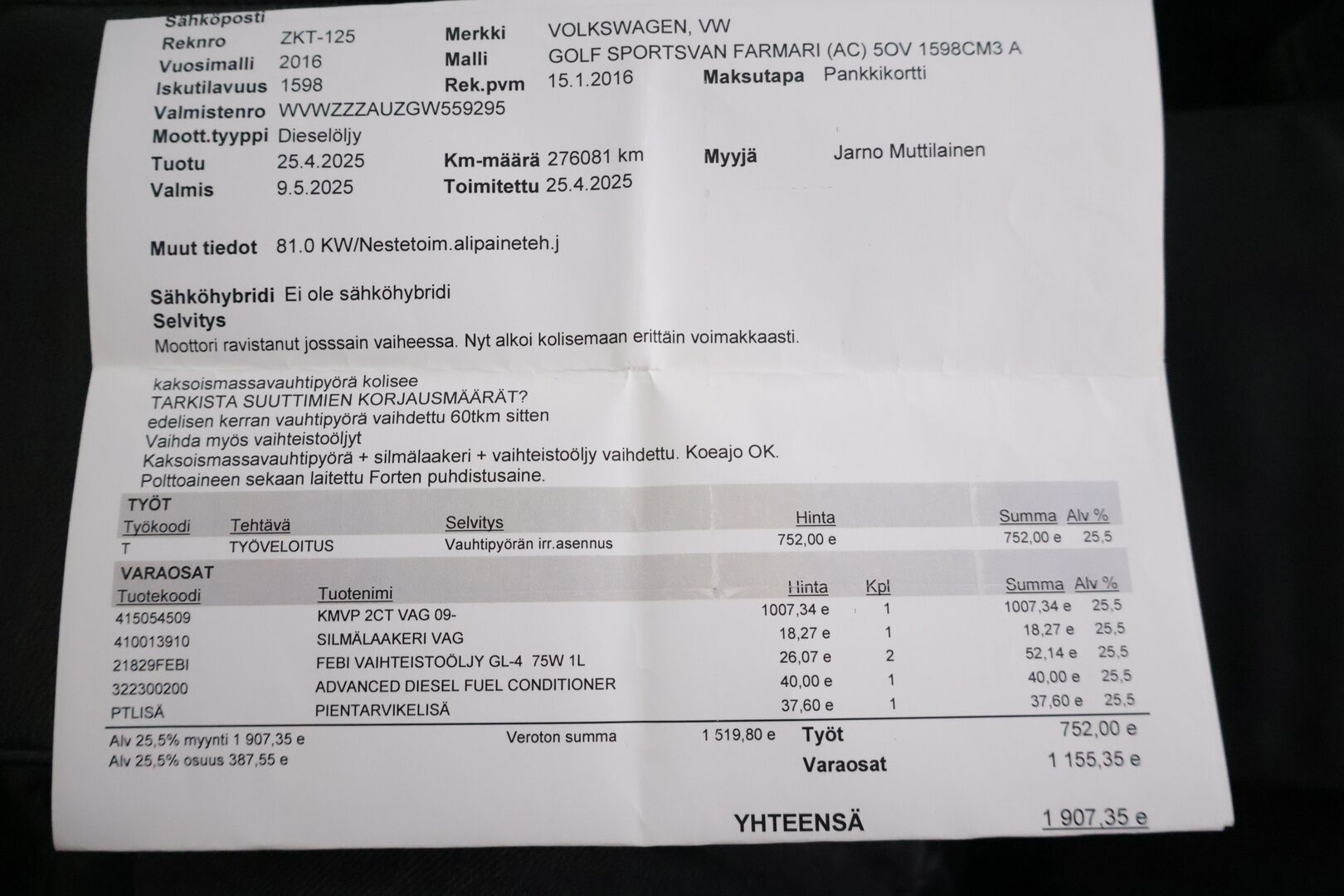 Volkswagen Golf Sportsvan 2016 Comfortline 1,6 TDI 81 kW (110 hv) DSG-automaatti - | Tämä auto myydään YritysOutlet -valikoimasta vain yritykselle | Webasto | P. Tutkat | Vakionopeudensäädin | Keyless | Bi-Xenon | 2x Renkaat & Vanteet |