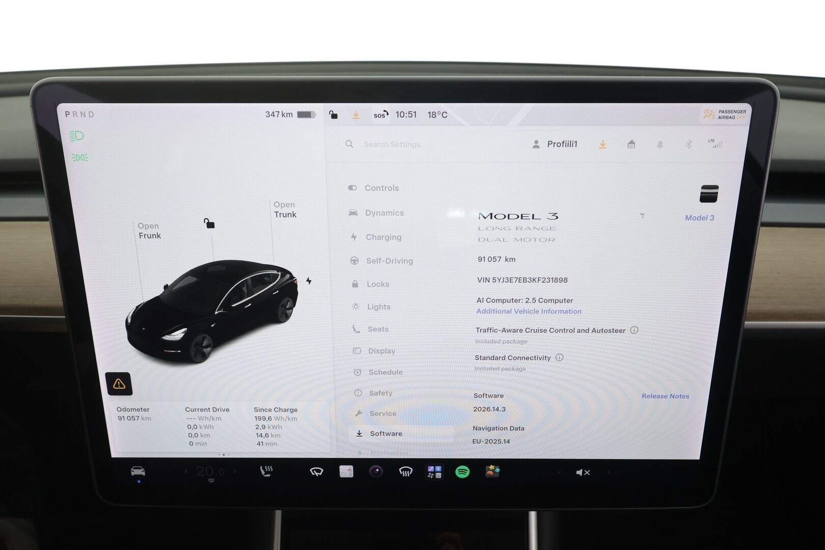 Tesla Model 3 2019 Long Range Dual motor AWD - | Lasikatto | ACC | LED | P.Kamera | Muistipenkki | Premium Audio | Navi | Kaistavahti | Keyless | Suomi-auto | 
