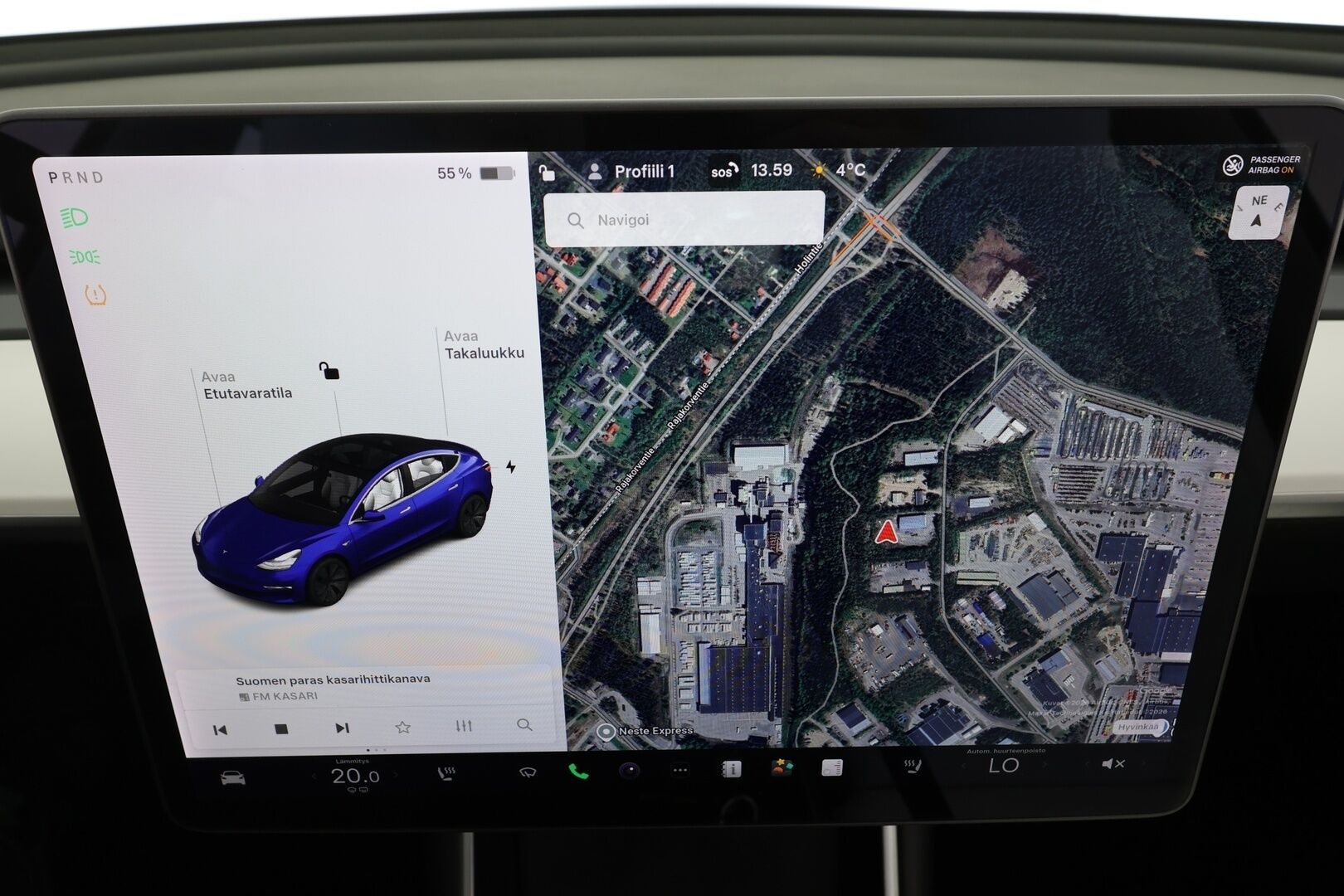Tesla Model 3 2020 Performance * Suomi-auto / Lasikatto / Premium Audio / Vaaleat nahat / P.kamera * - Akku kuntotarkastettu SoH 95,5% / Kahdet renkaat aluvanteilla