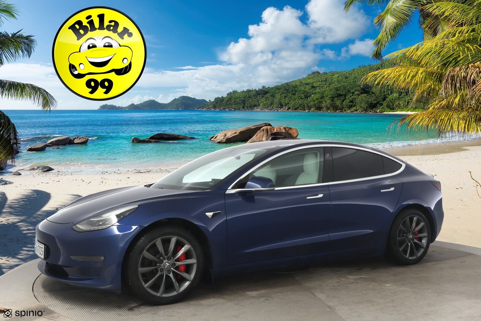 Tesla Model 3 2020 Performance * Suomi-auto / Lasikatto / Premium Audio / Vaaleat nahat / P.kamera * - Akku kuntotarkastettu SoH 95,5% / Kahdet renkaat aluvanteilla