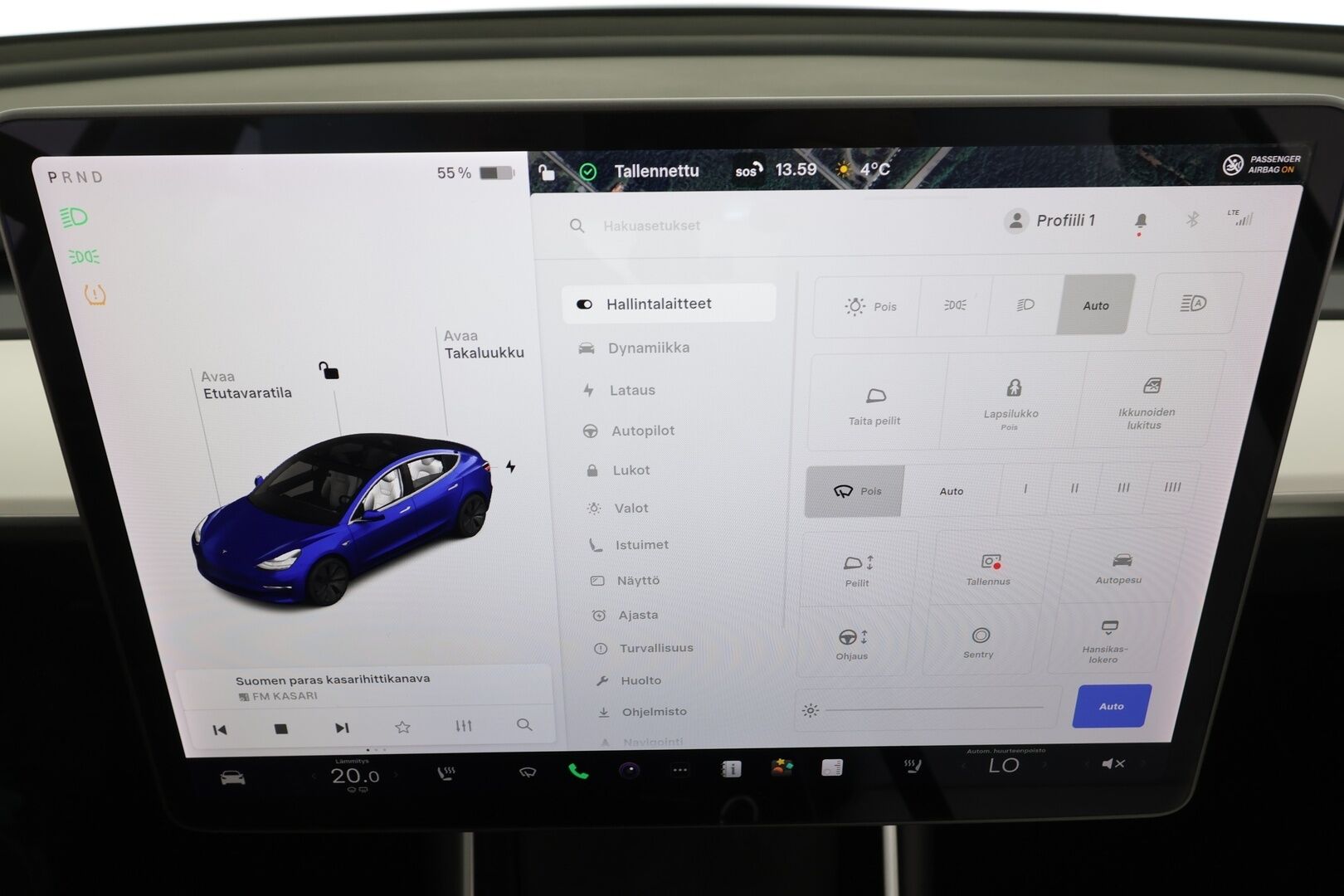 Tesla Model 3 2020 Performance * Suomi-auto / Lasikatto / Premium Audio / Vaaleat nahat / P.kamera * - Akku kuntotarkastettu SoH 95,5% / Kahdet renkaat aluvanteilla