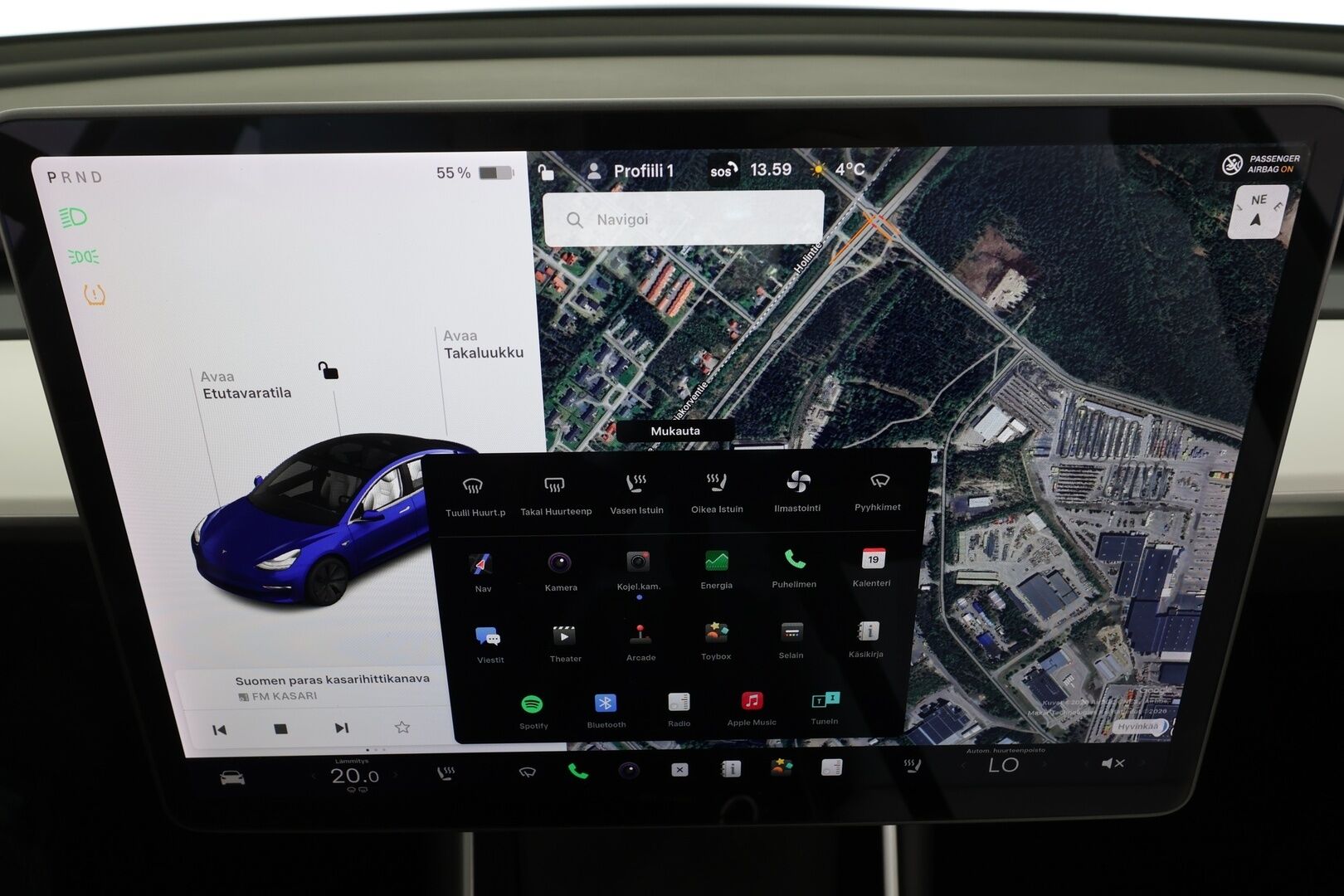 Tesla Model 3 2020 Performance * Suomi-auto / Lasikatto / Premium Audio / Vaaleat nahat / P.kamera * - Akku kuntotarkastettu SoH 95,5% / Kahdet renkaat aluvanteilla - HULLUT AVAJAISHULINAT KORKOTARJOUS 3,29 %